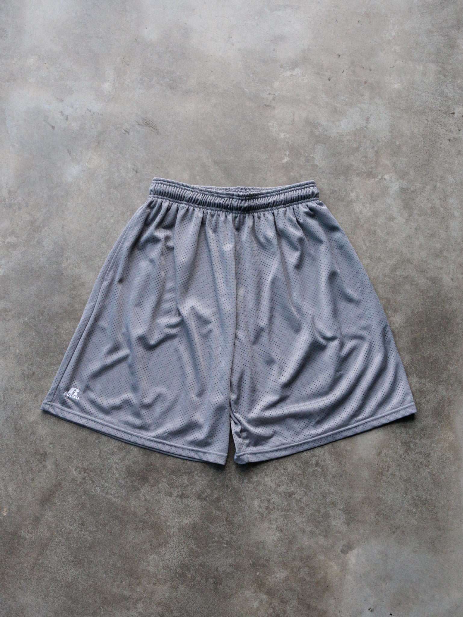 Vintage Grey Russell Athletic Mesh Shorts (XL)
