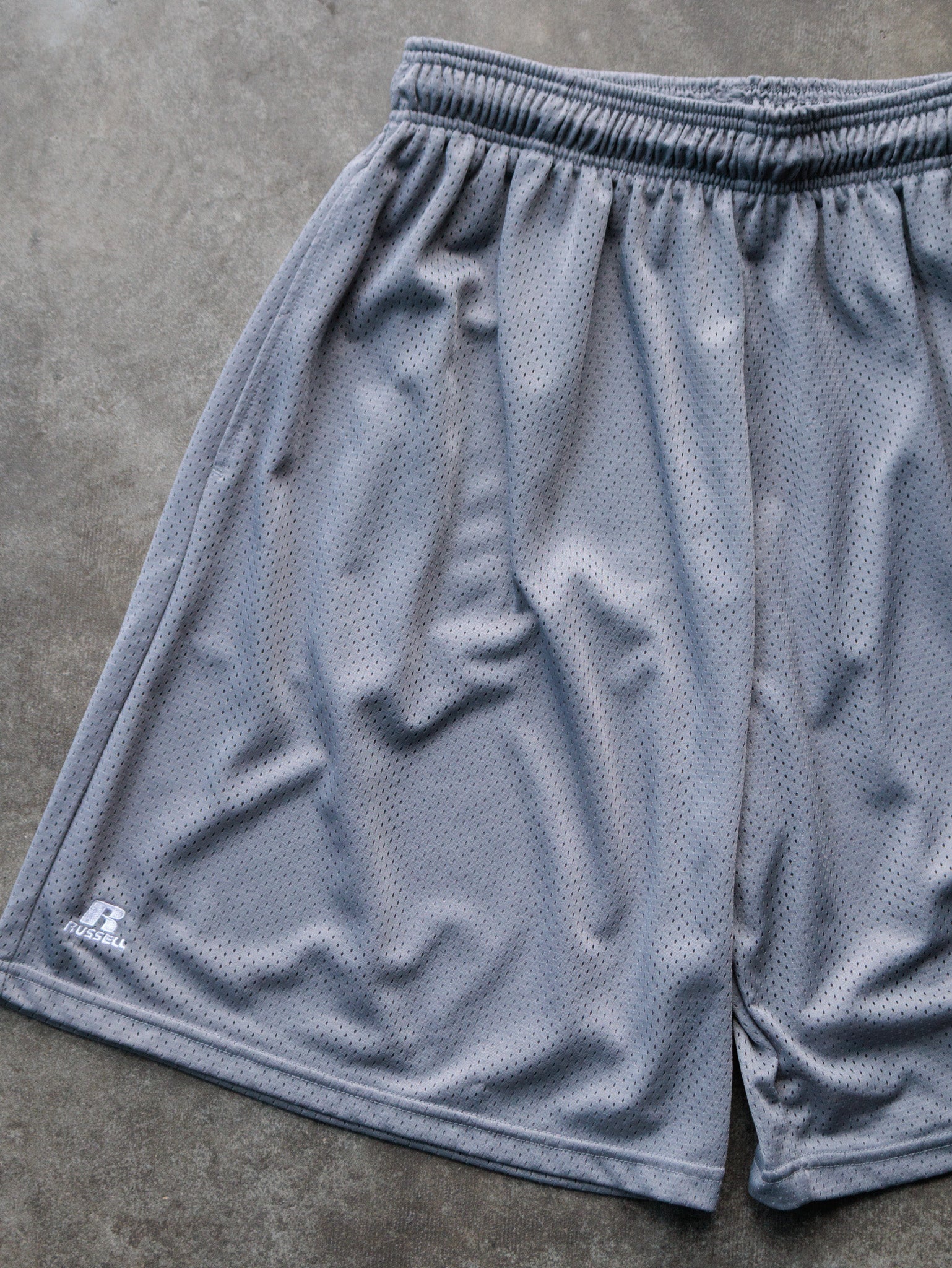 Vintage Grey Russell Athletic Mesh Shorts (XL)