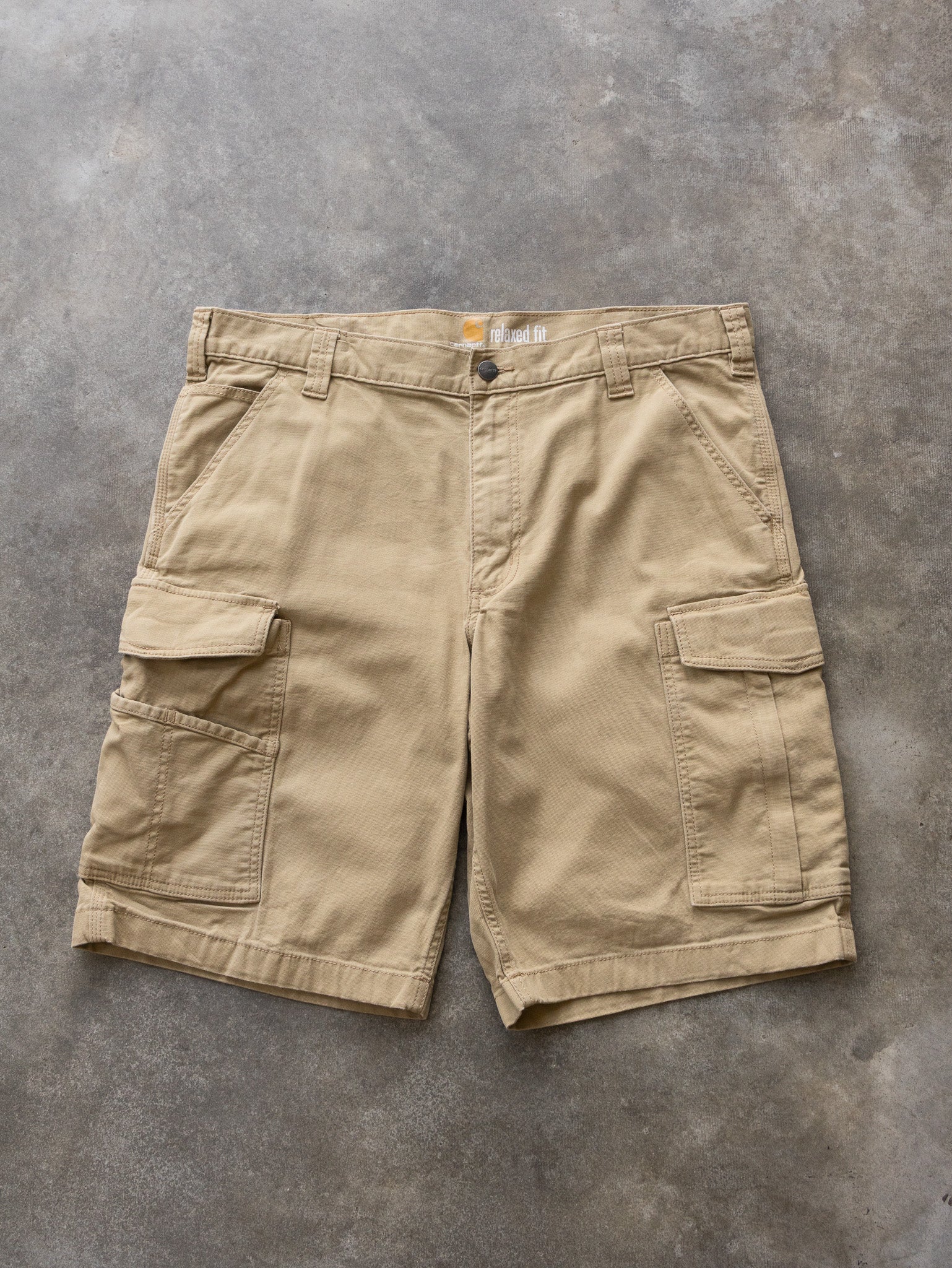 Vintage Tan Carhartt Cargo Shorts (W36)