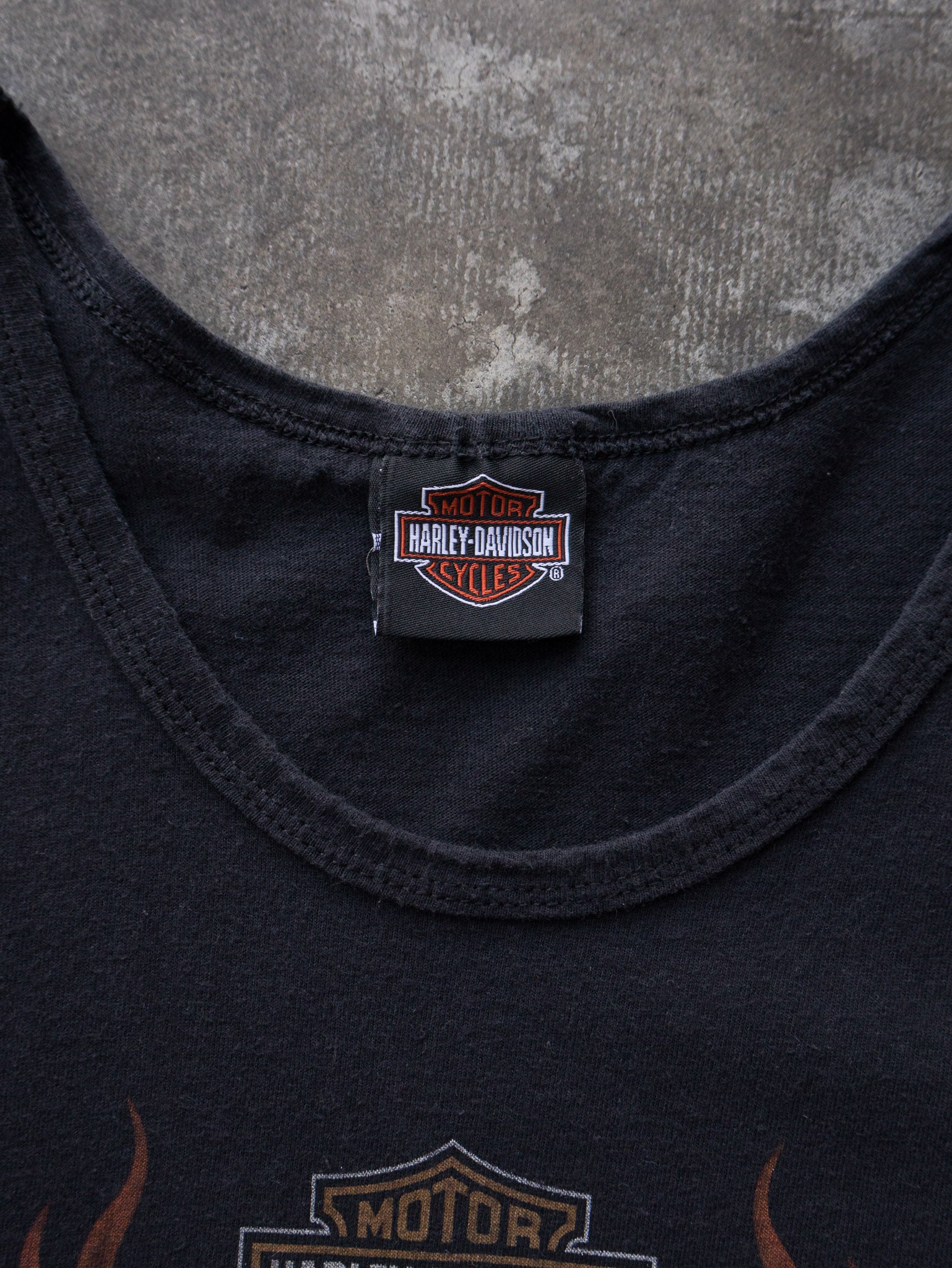 Vintage Black Harley-Davidson Mexico Skull Graphic Tank (M)