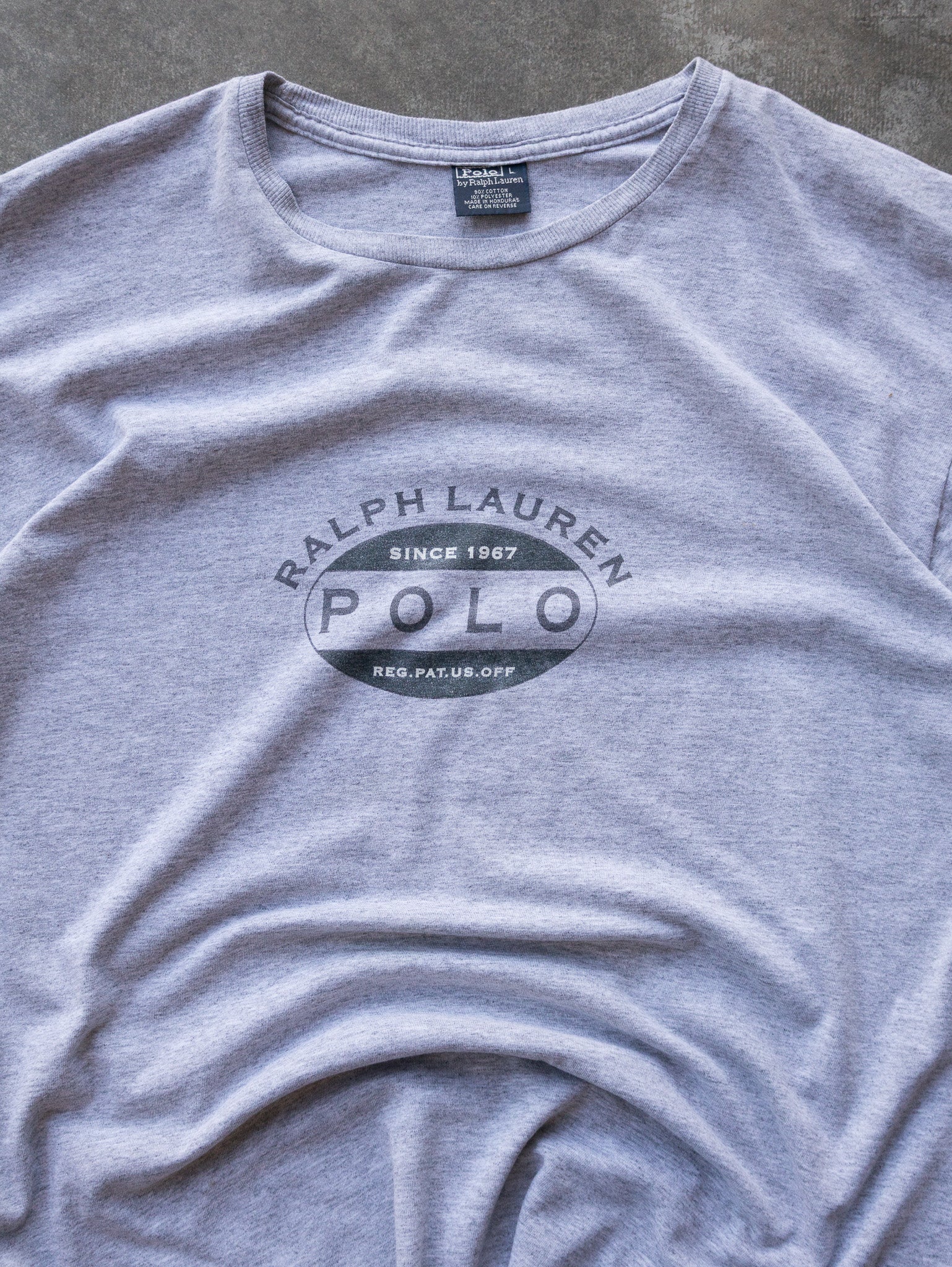 Vintage Grey Polo Ralph Lauren Graphic Tee (L)
