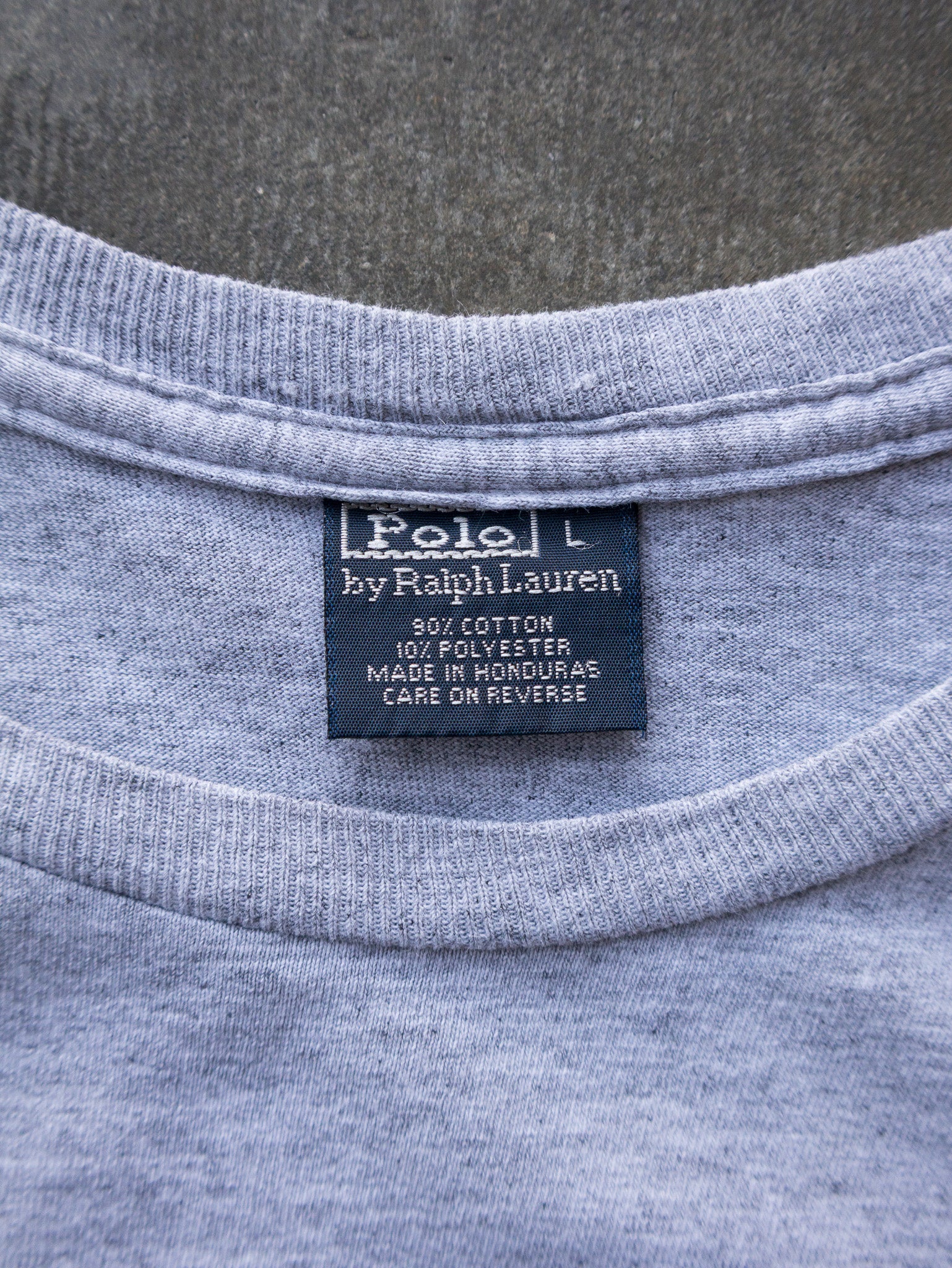 Vintage Grey Polo Ralph Lauren Graphic Tee (L)