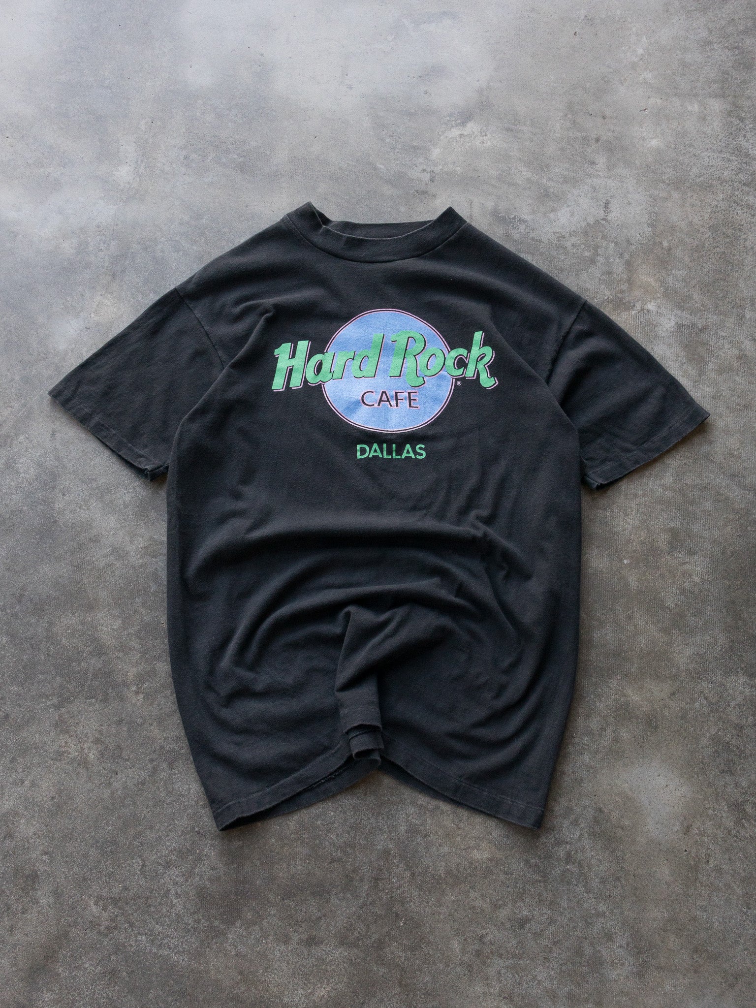 Vintage 90s Faded Black Hard Rock Cafe Dallas Tee (L)