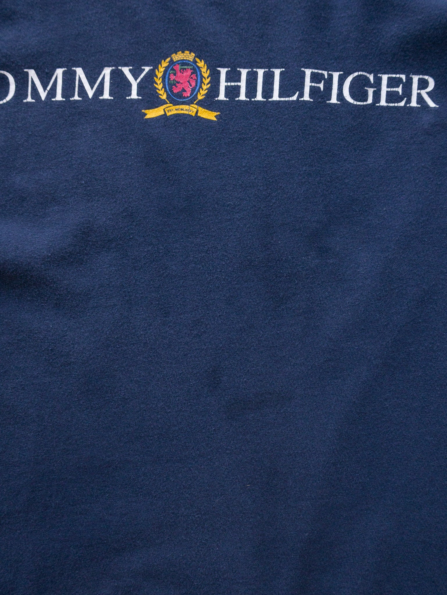 Vintage 90s Navy Tommy Hilfiger V-Neck Tee (L)