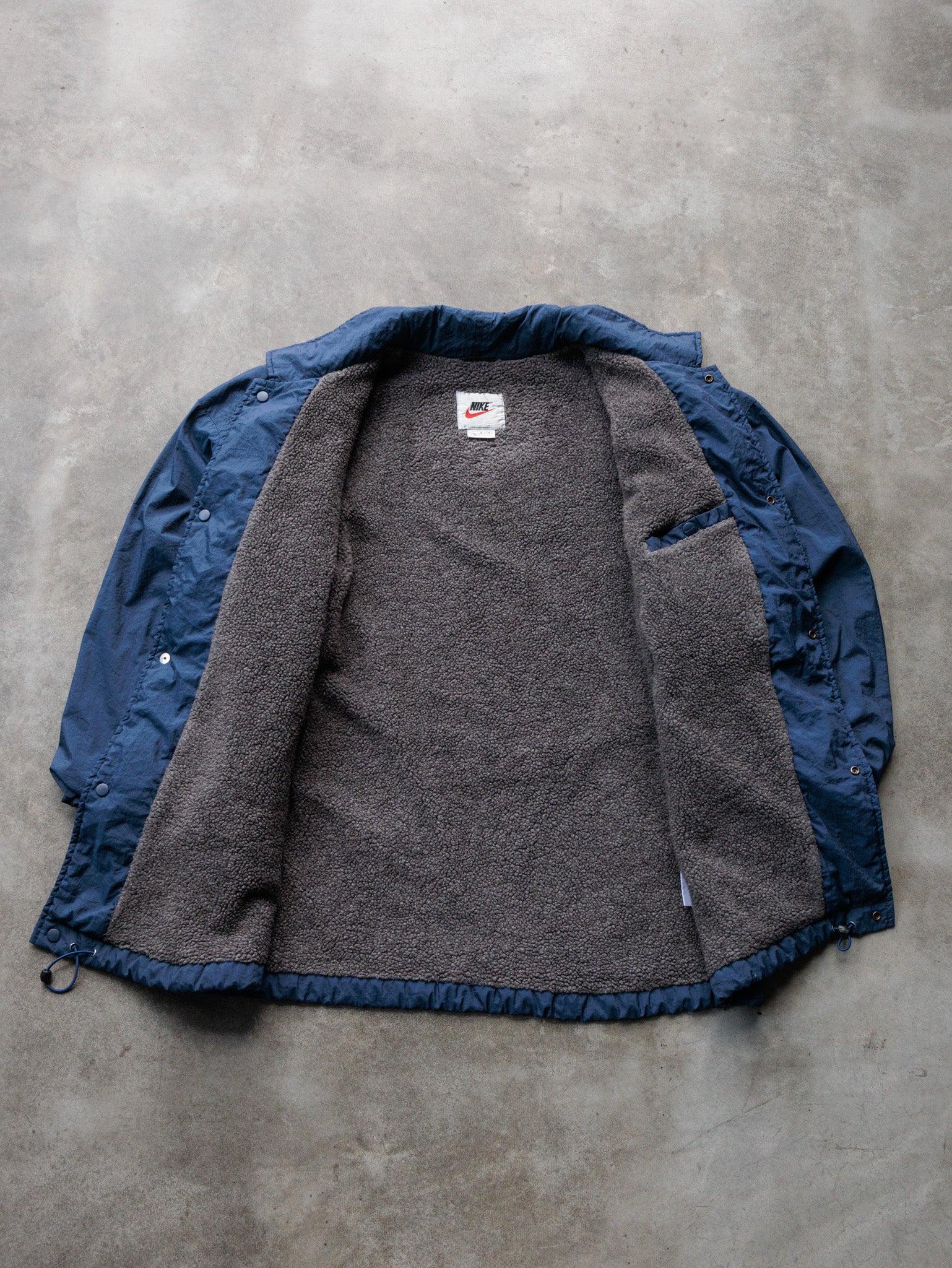 Vintage 90s Navy Nike Sherpa Coach Jacket (L)