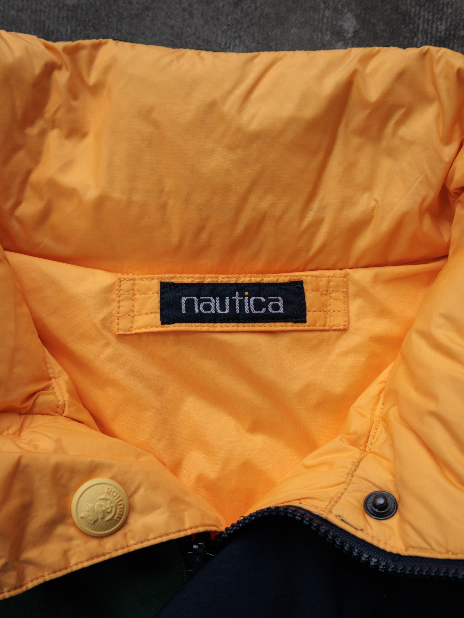Vintage 90s Green, Navy & Yellow Nautica Reversible Jacket (-)