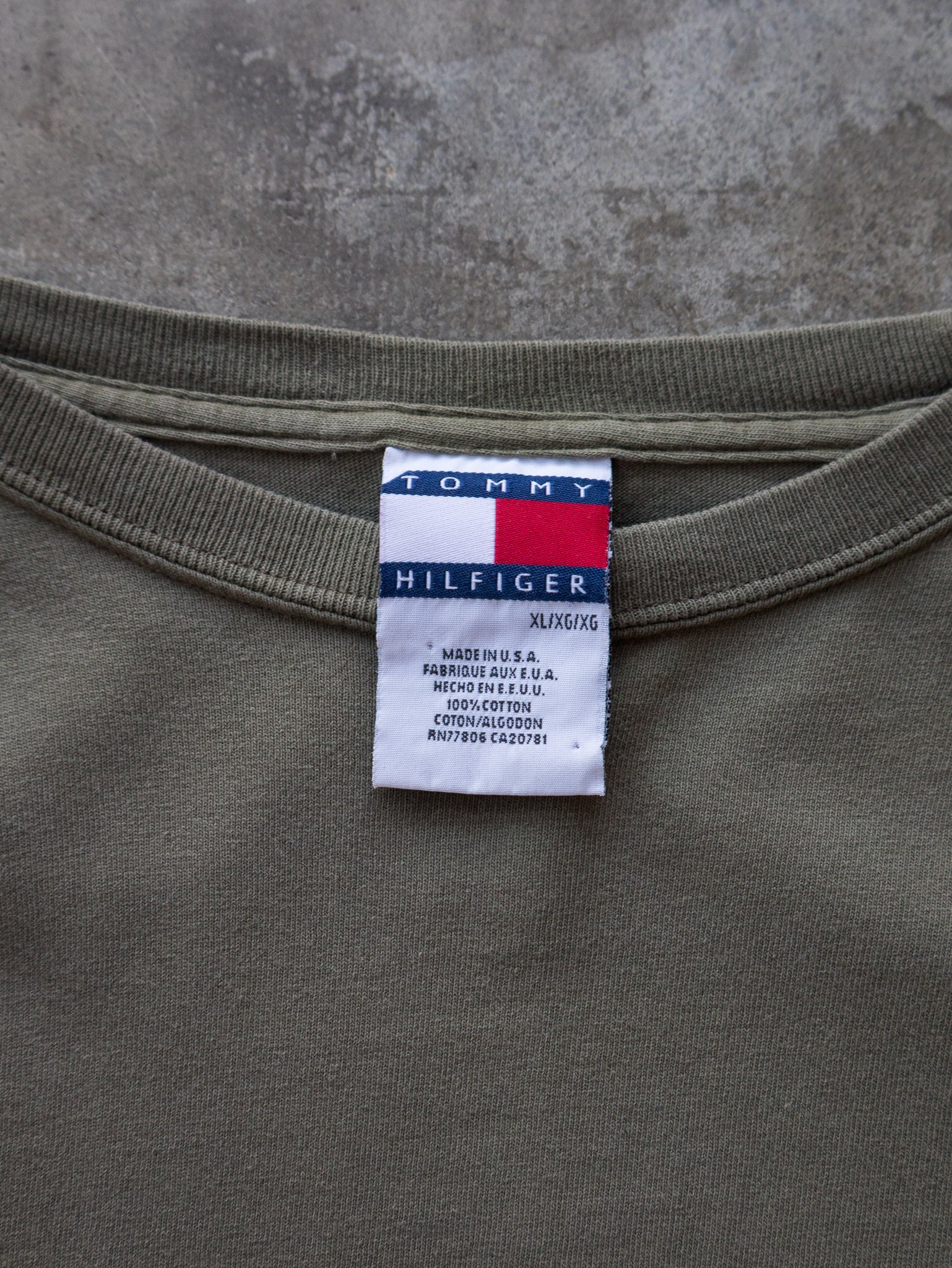 Vintage 90s Khaki Tommy Hilfiger Long Sleeve (XL)