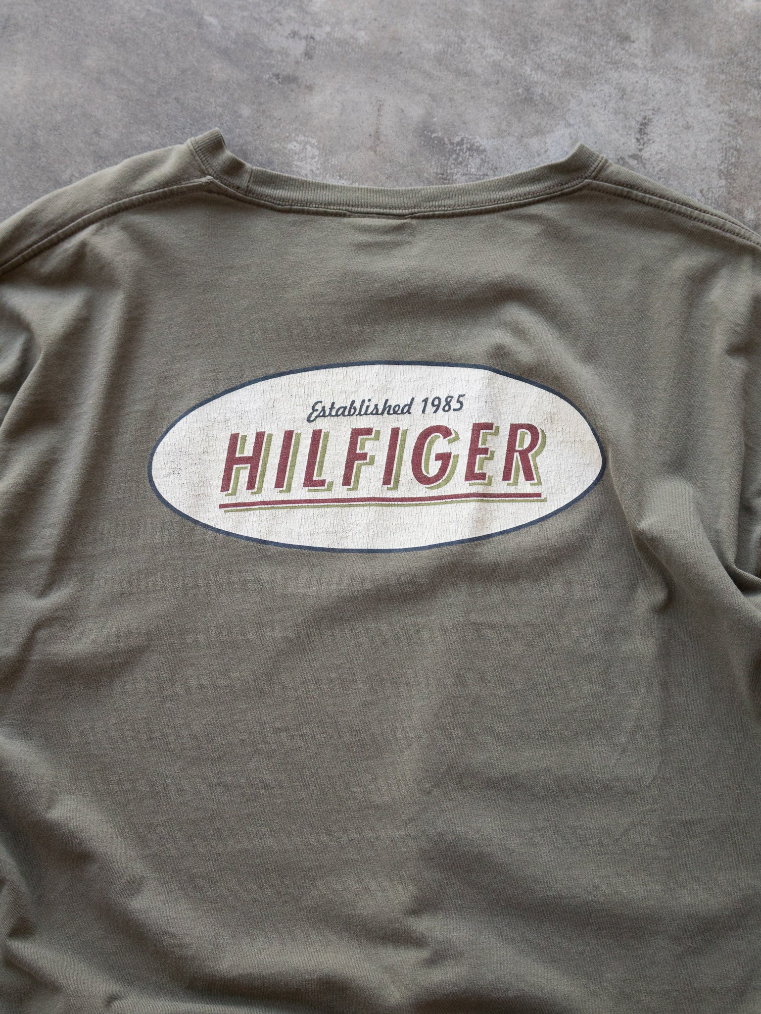 Vintage 90s Khaki Tommy Hilfiger Long Sleeve (XL)