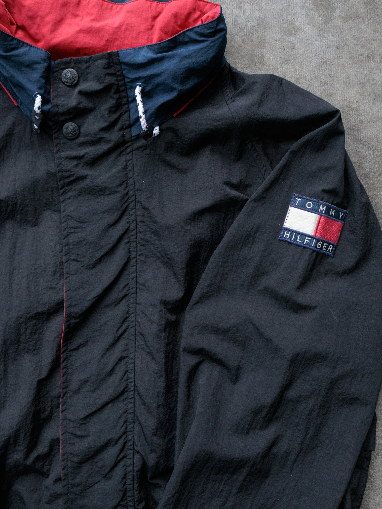 Vintage Black Tommy Hilfiger Jacket (XL)
