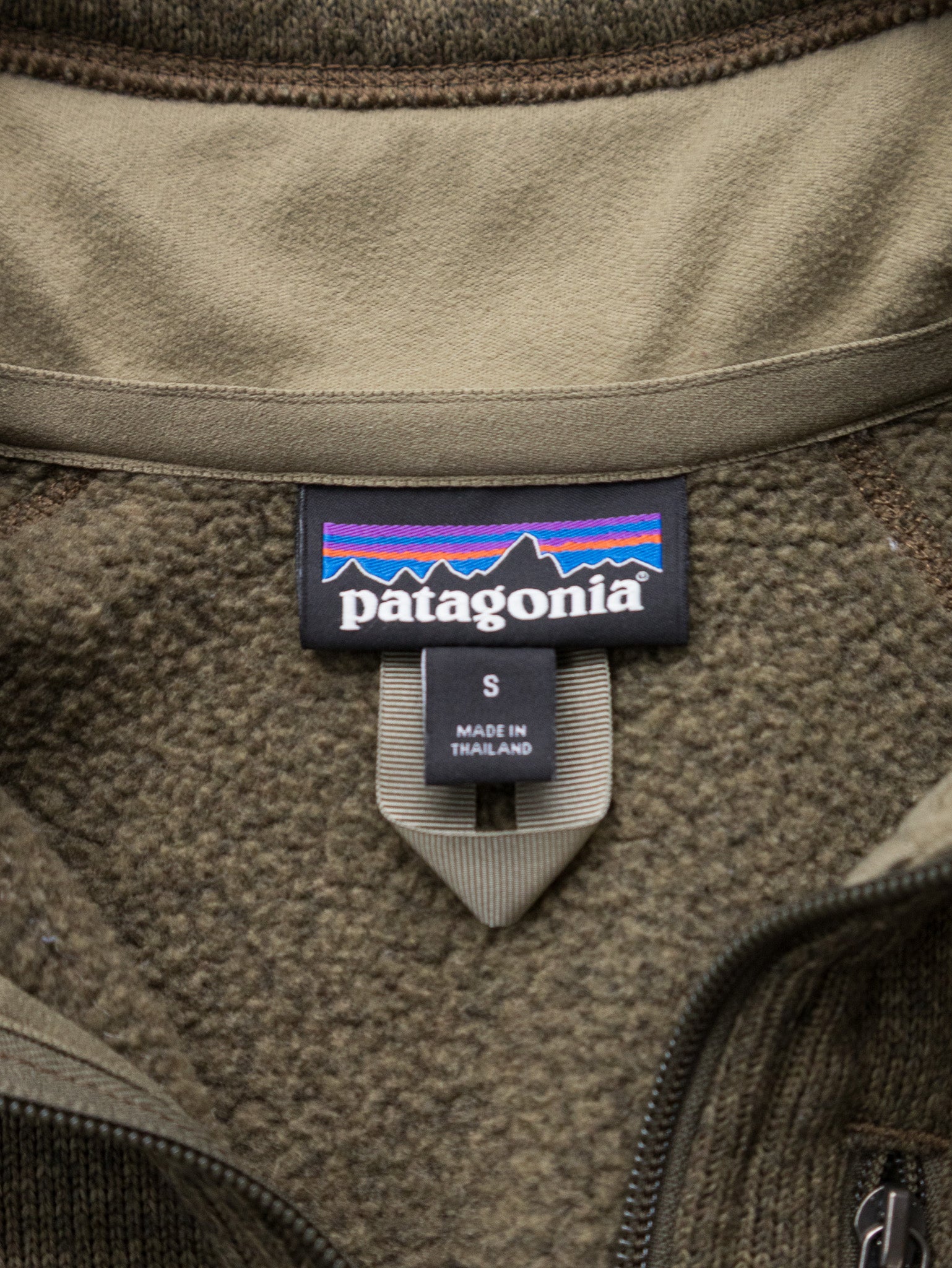 Vintage Olive Patagonia Quarter Zip Fleece (S)
