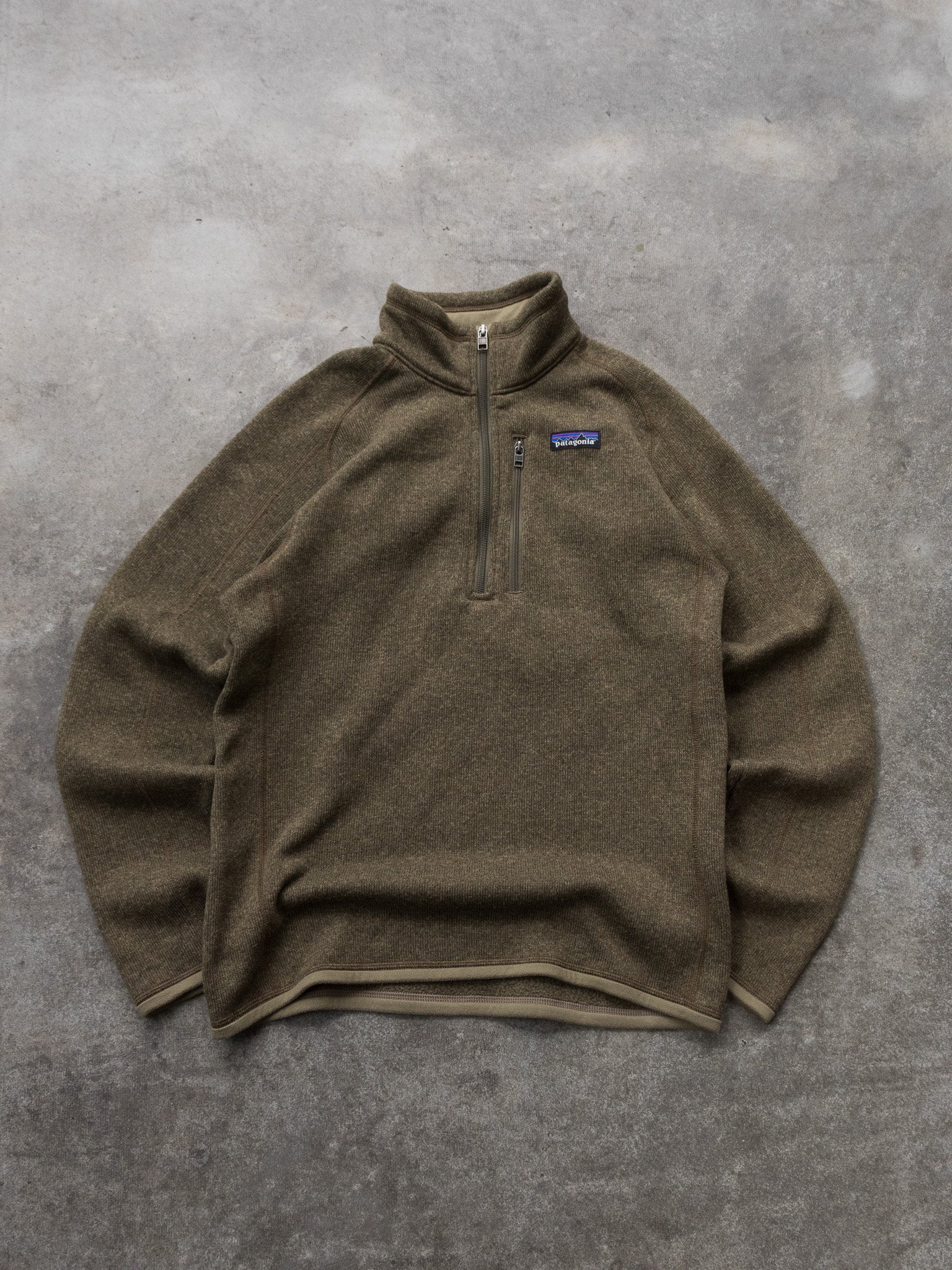 Vintage Olive Patagonia Quarter Zip Fleece (S)