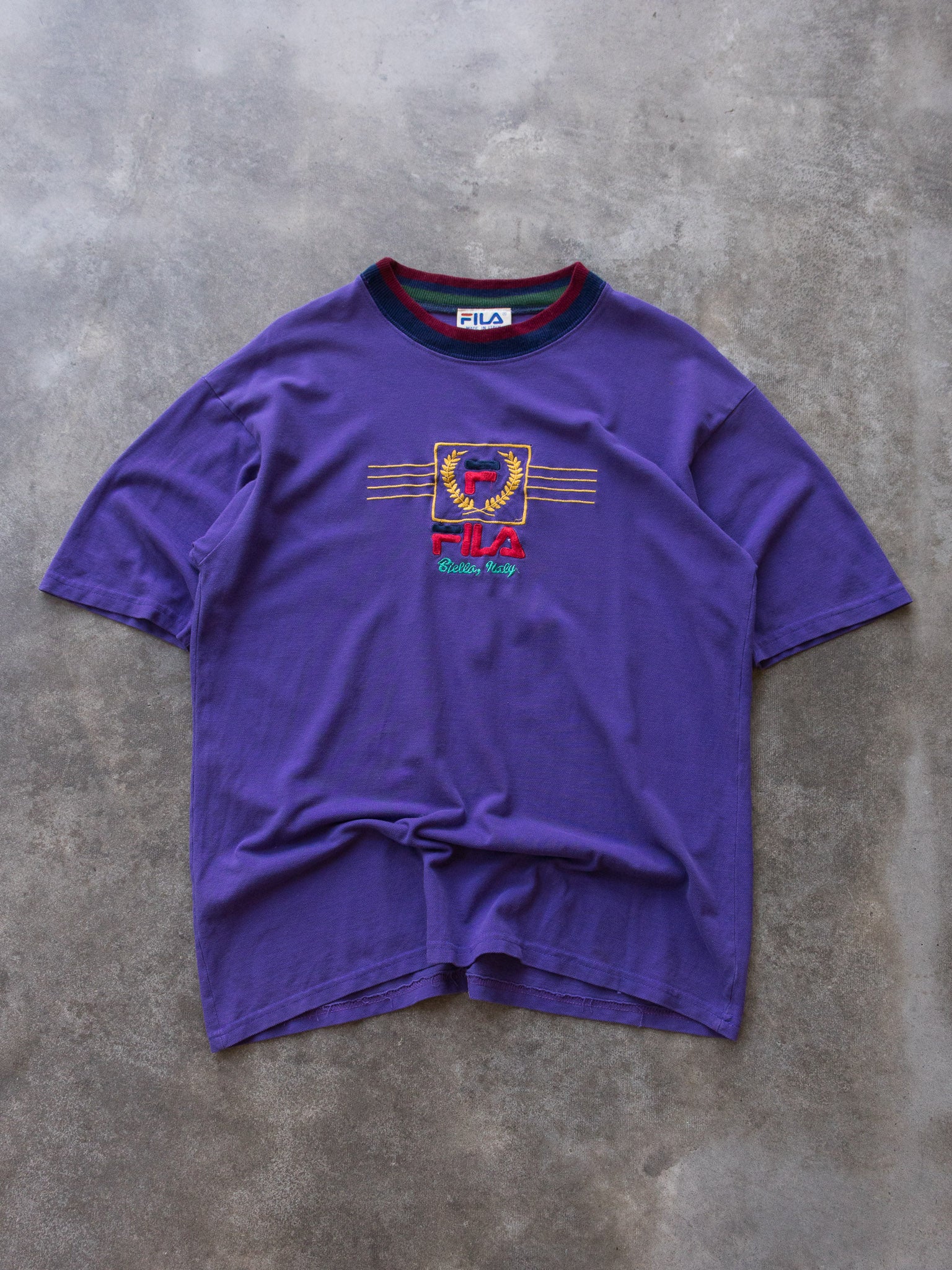 Vintage 90s Purple Fila Biella Italy Tee (XL)