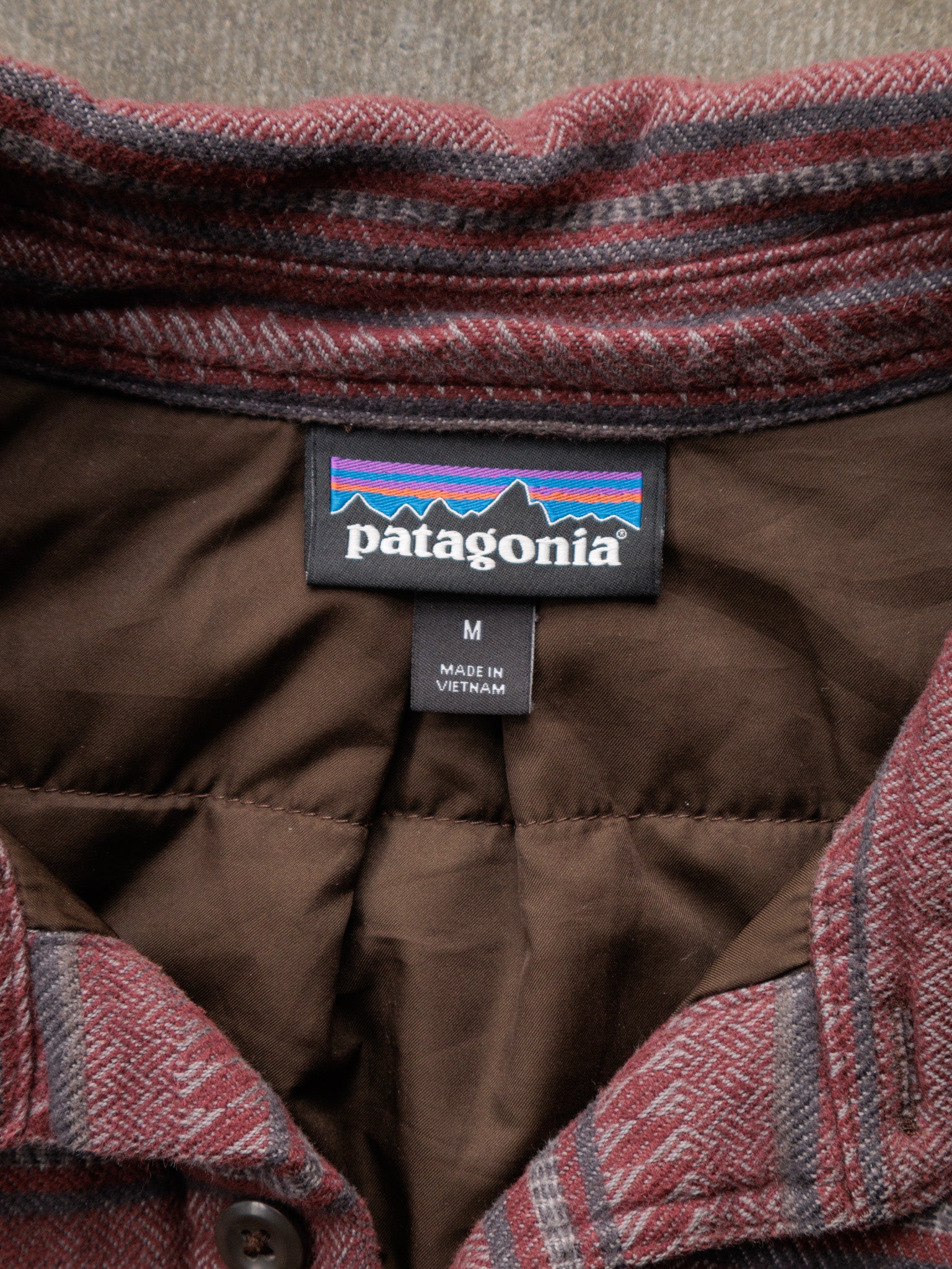 Red Striped Patagonia Flannel Jacket (M)
