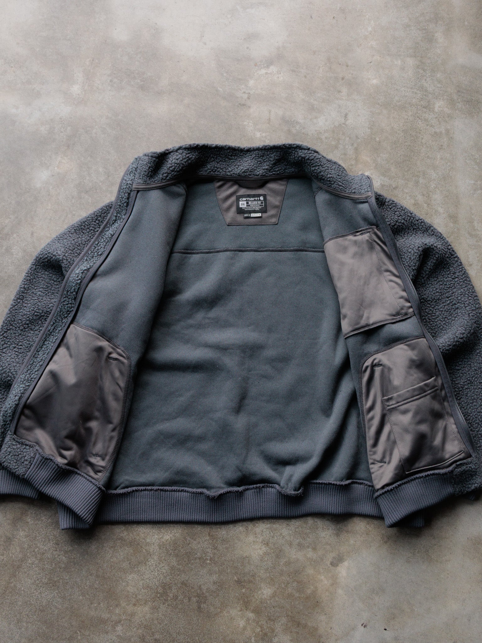 Grey Carhartt Fleece Jacket (2XL)