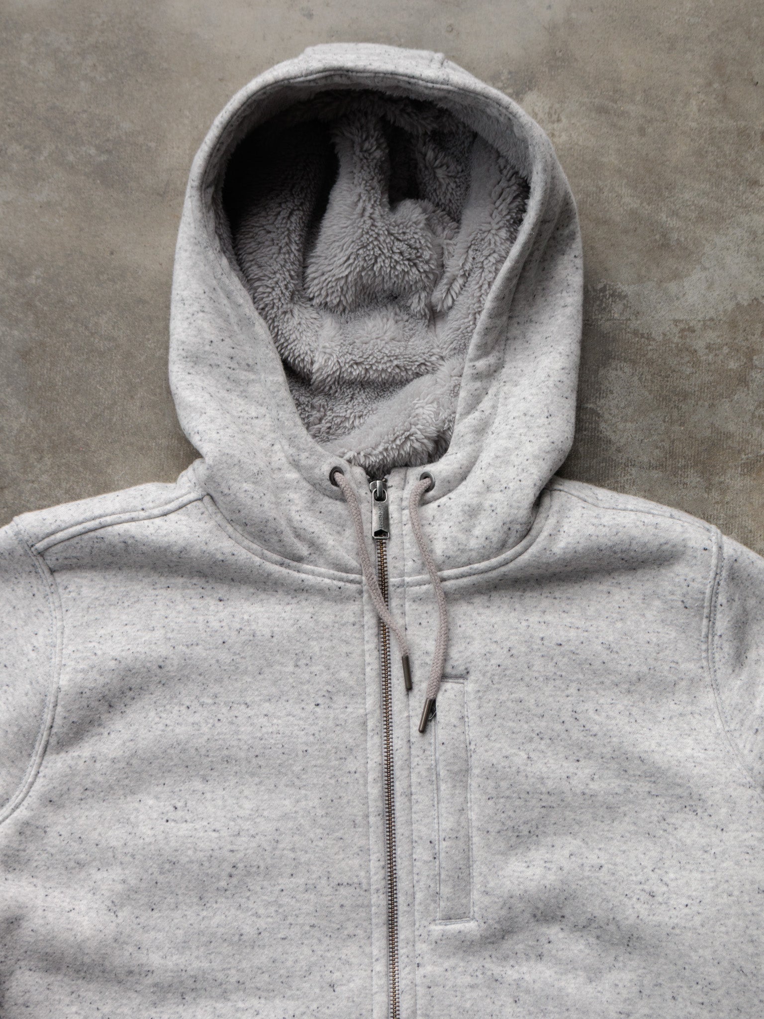 Grey Carhartt Sherpa-Lined Hoodie (Women's L)