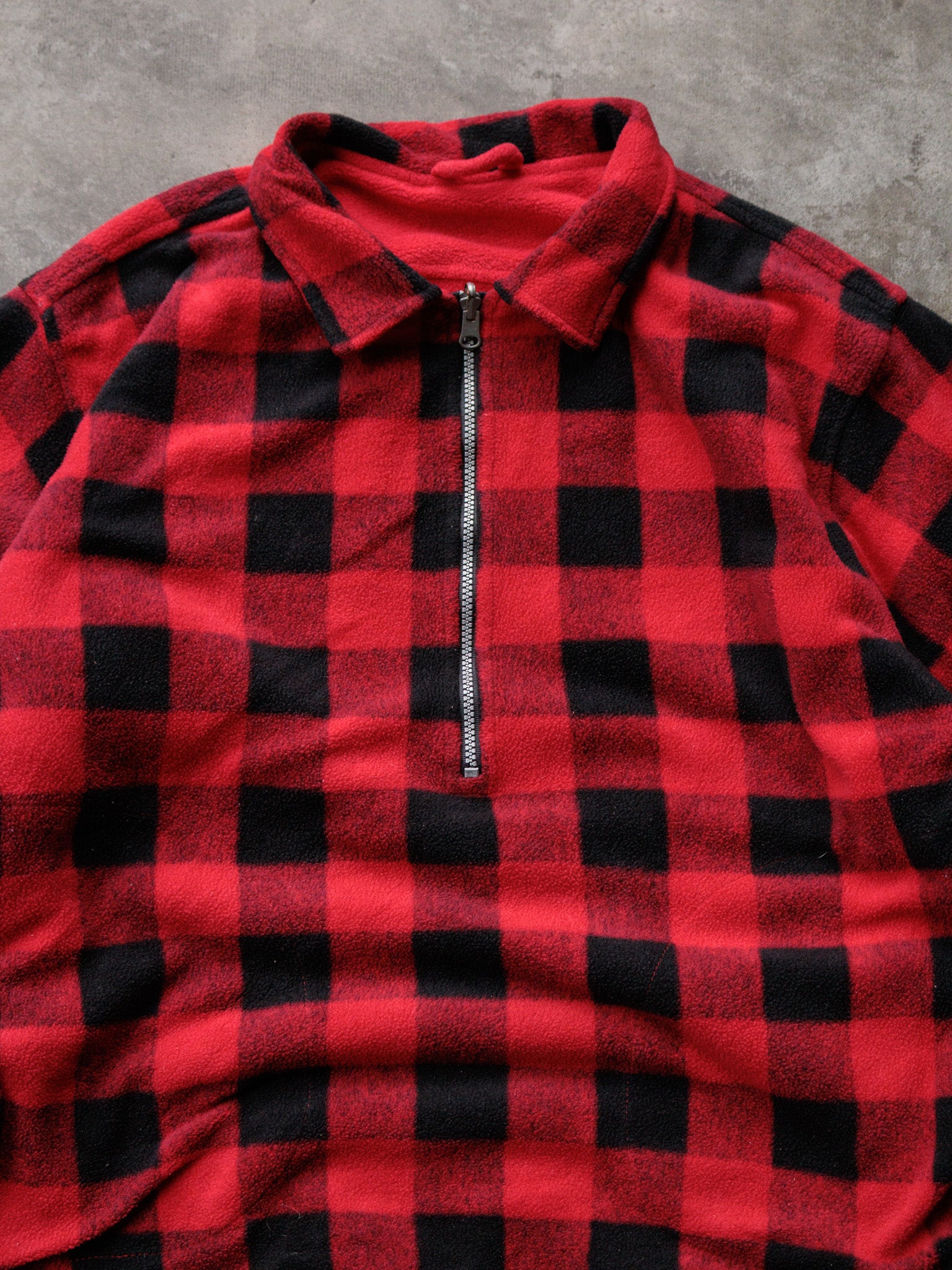 Vintage 90s Red Marlboro Unlimited Reversible Fleece Quarter Zip (L)