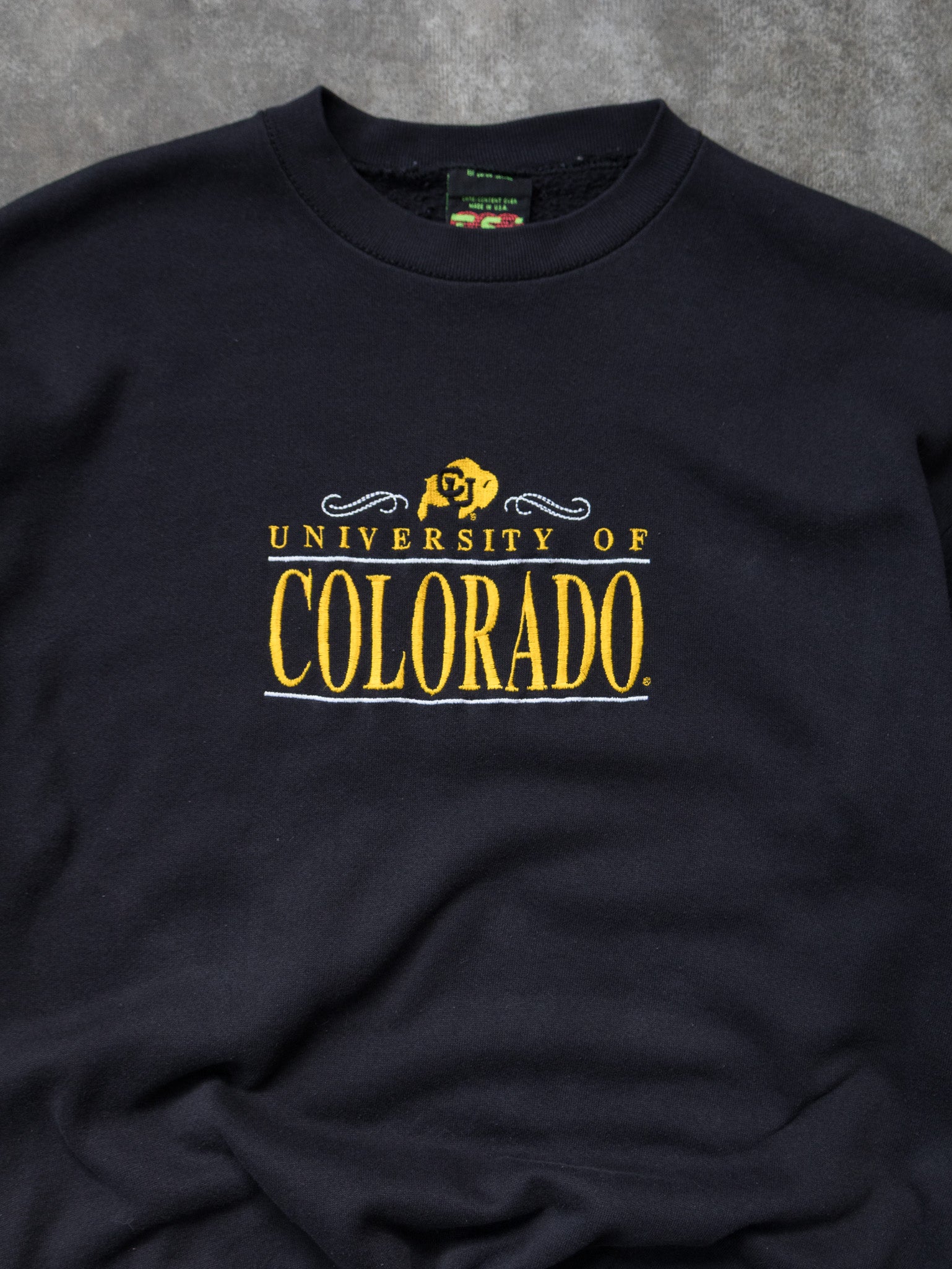 Vintage Black University of Colorado Sweatshirt (XL)