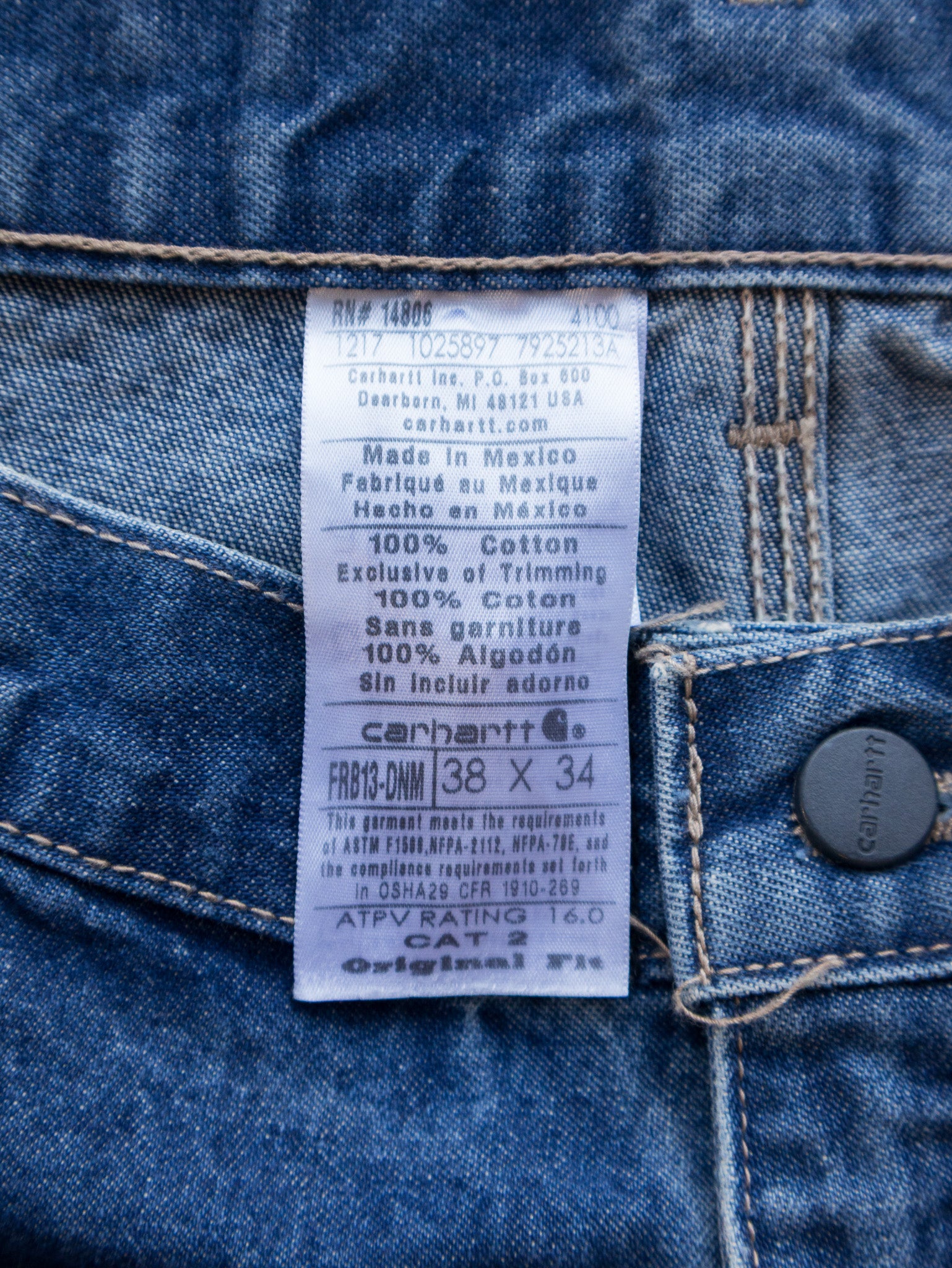 Vintage Blue Carhartt Carpenter Pants (W38)