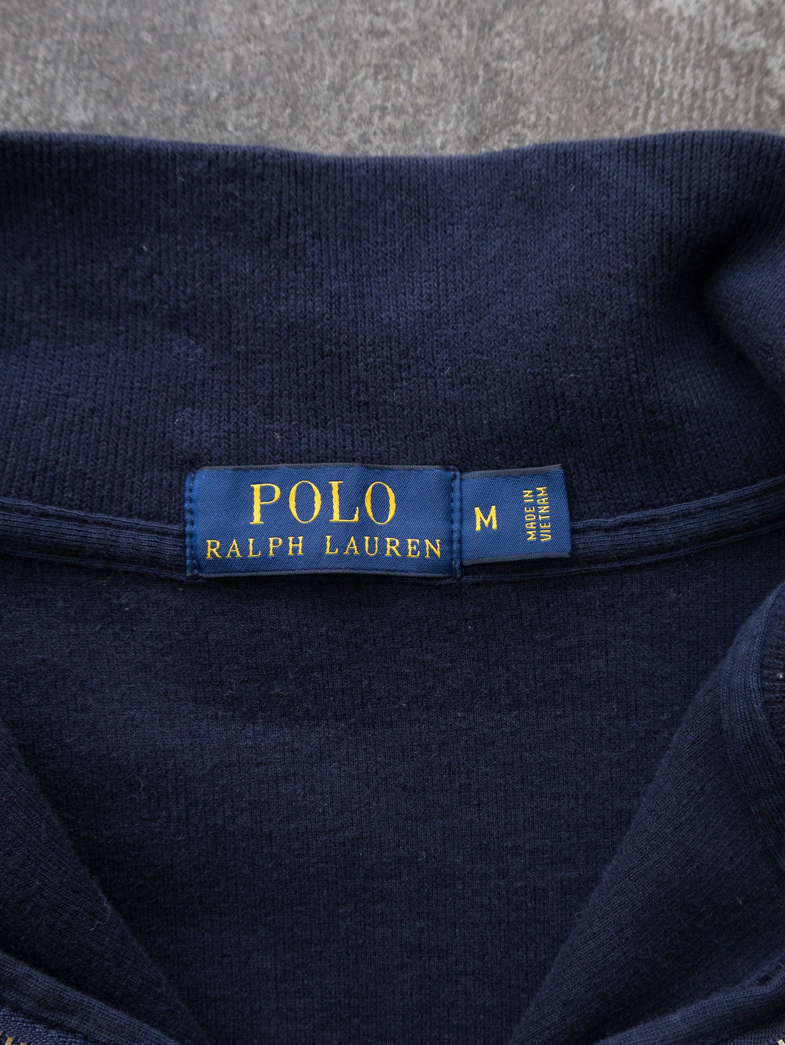 Vintage Navy Polo Ralph Lauren Quarter Zip Knit (M)