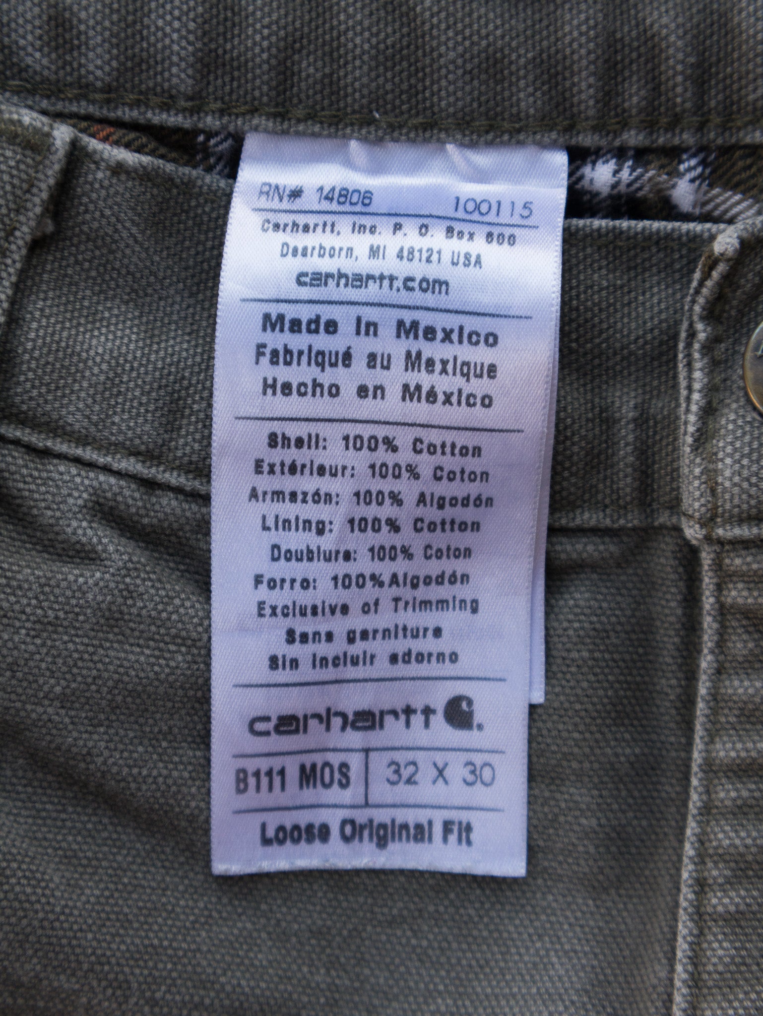 Vintage Moss Green Carhartt Carpenter Pants (W32)