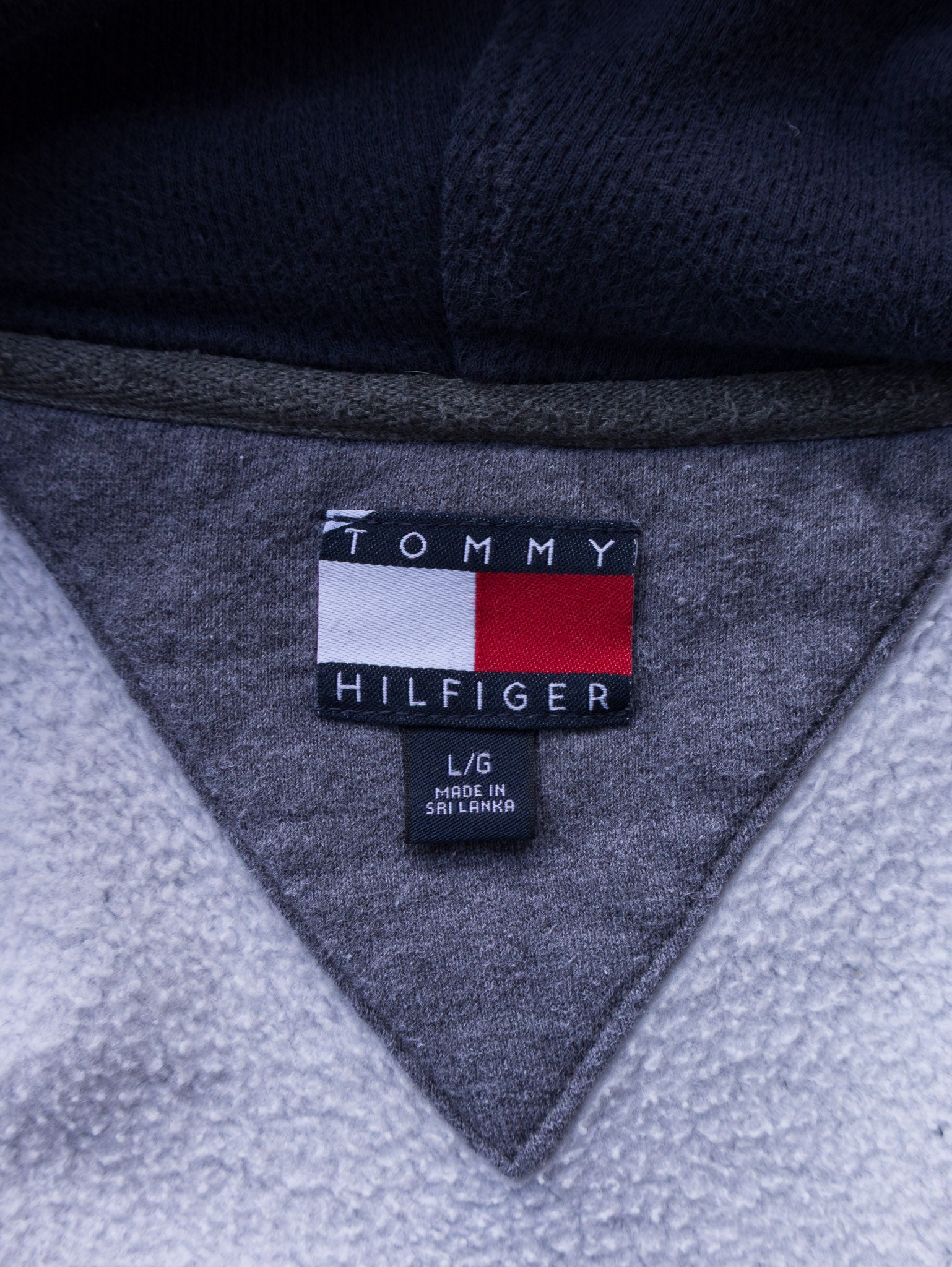 Vintage 00s Grey Tommy Hilfiger Zip Hoodie (L)