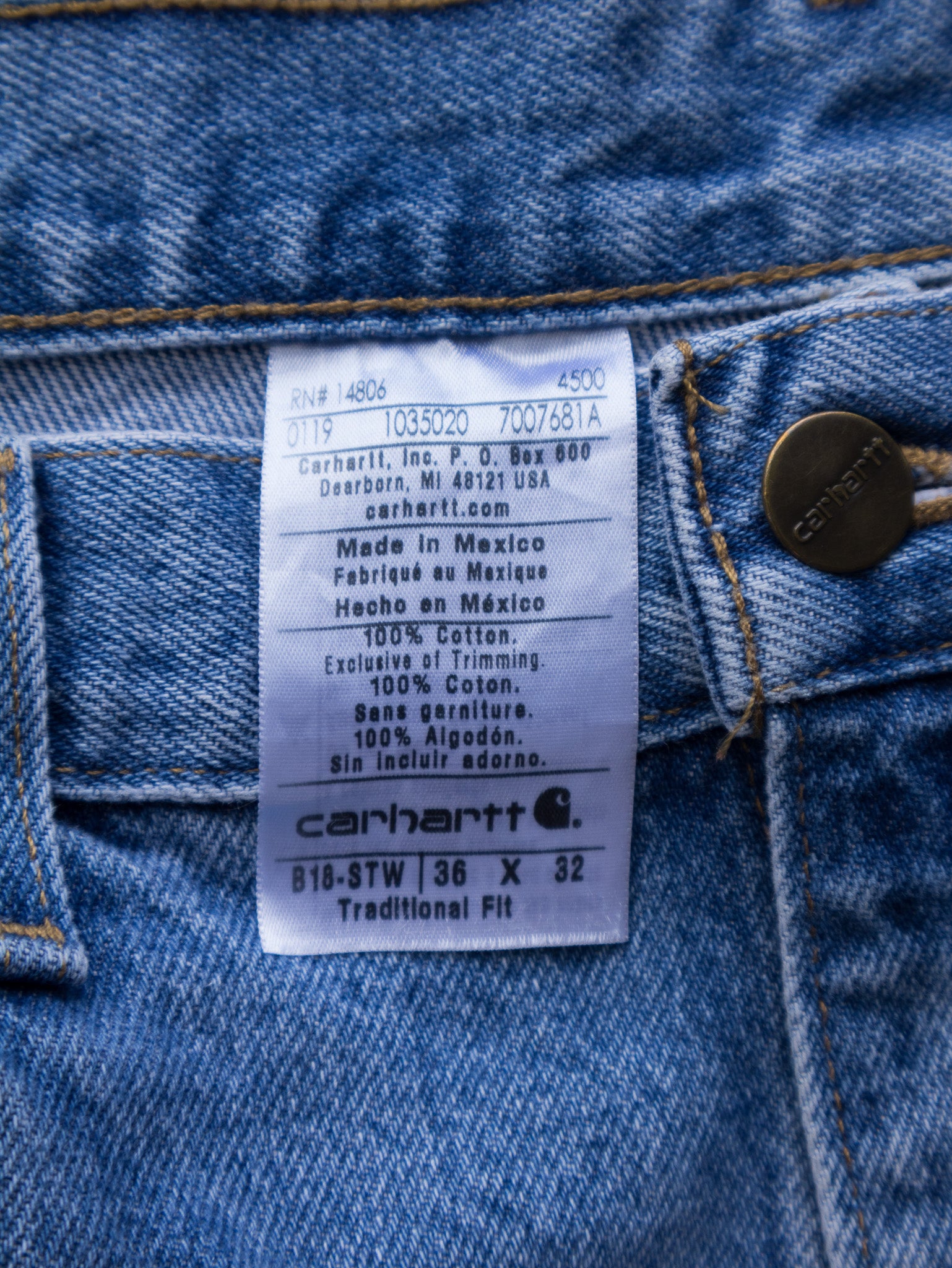 Vintage Blue Carhartt Jeans (W36)