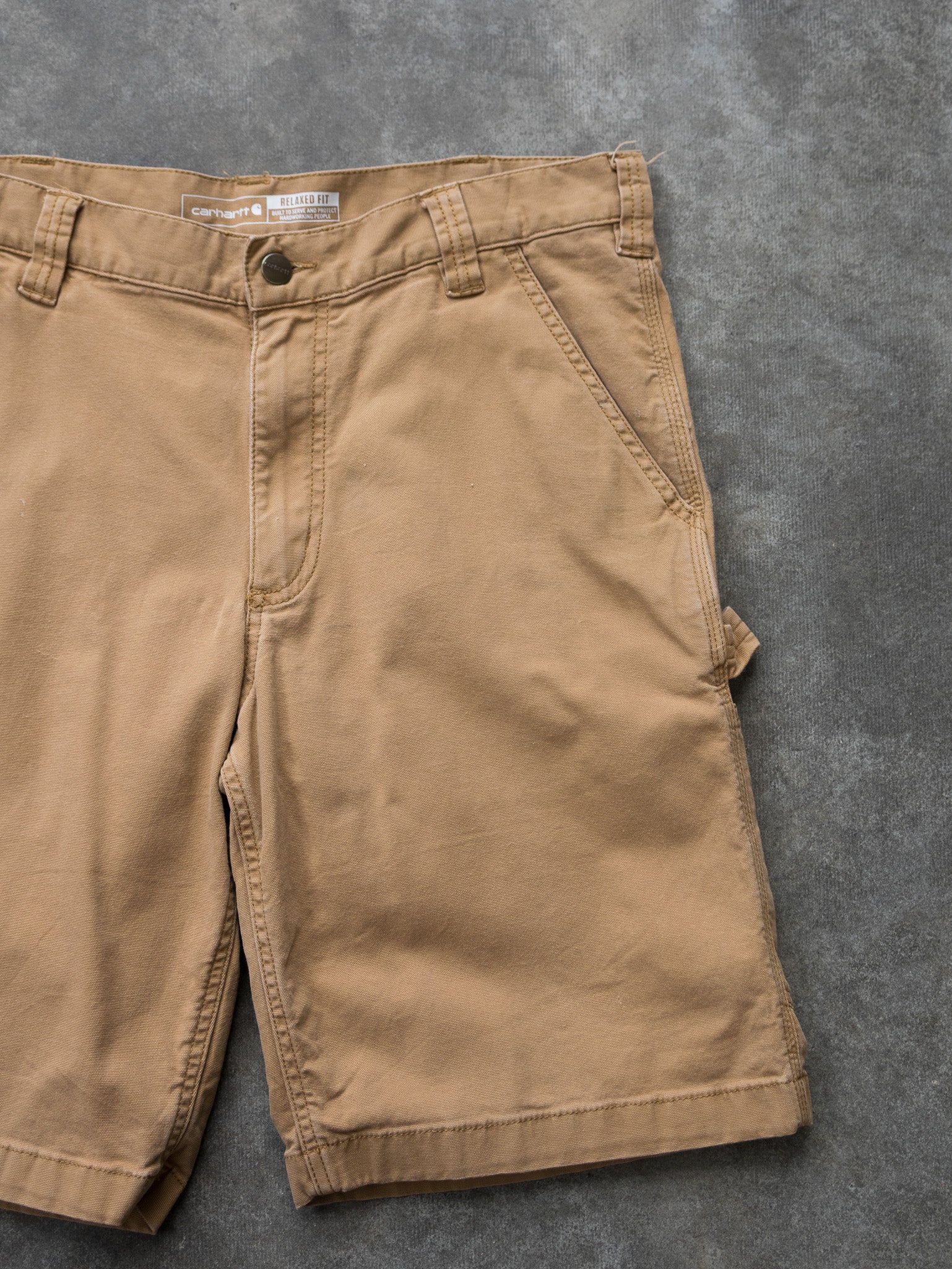 Vintage Tan Carhartt Carpenter Shorts (W34)