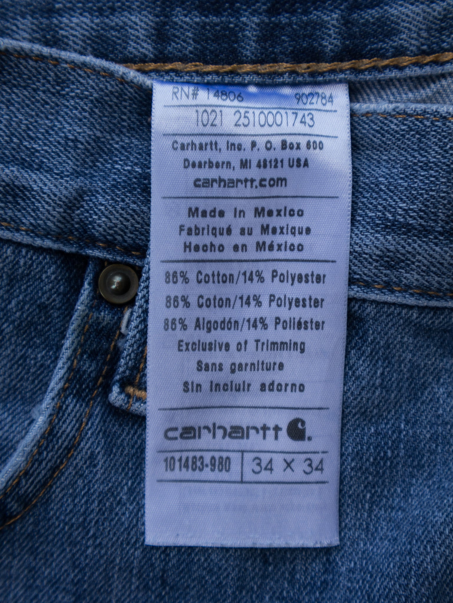 Vintage Blue Carhartt Jeans (W34)