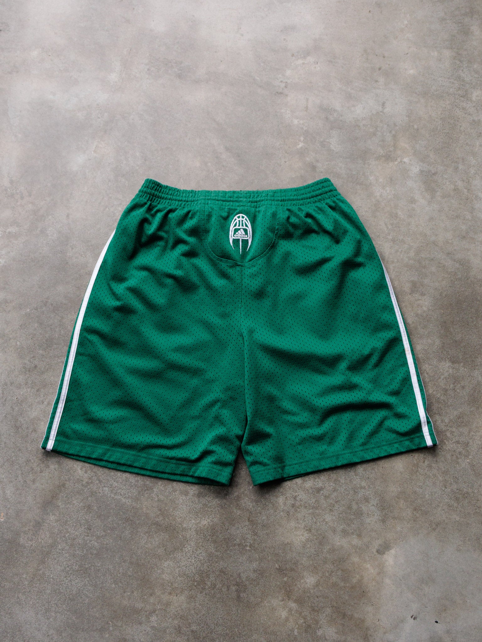 Vintage 00s Green Adidas Basketball Shorts (L)