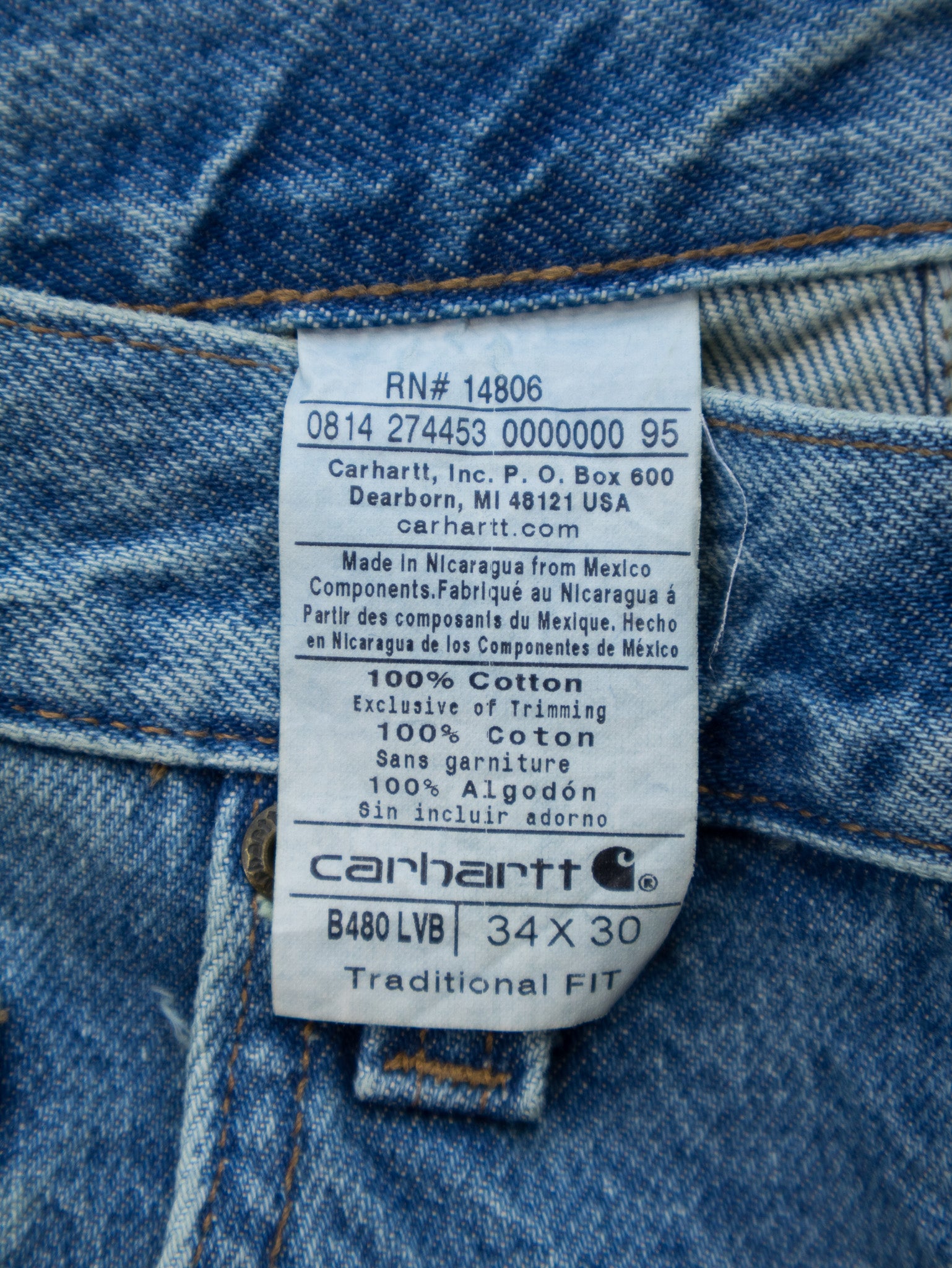 Vintage Light Blue Carhartt Jeans (W34)