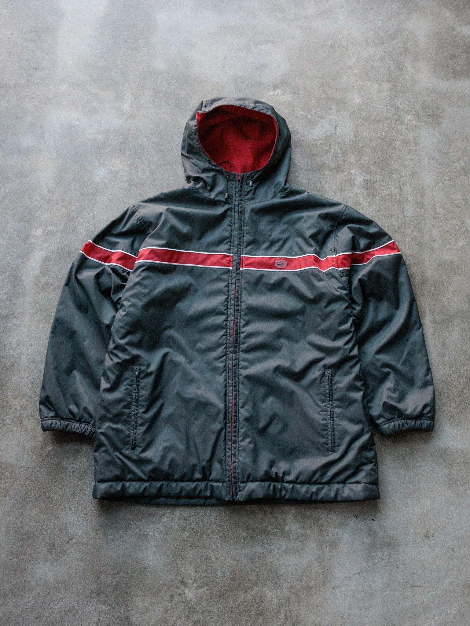 Vintage 90s Black & Red Nike Reversible Fleece Jacket (-)