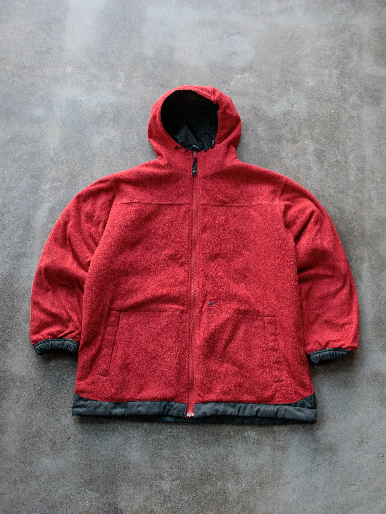 Vintage 90s Black & Red Nike Reversible Fleece Jacket (-)