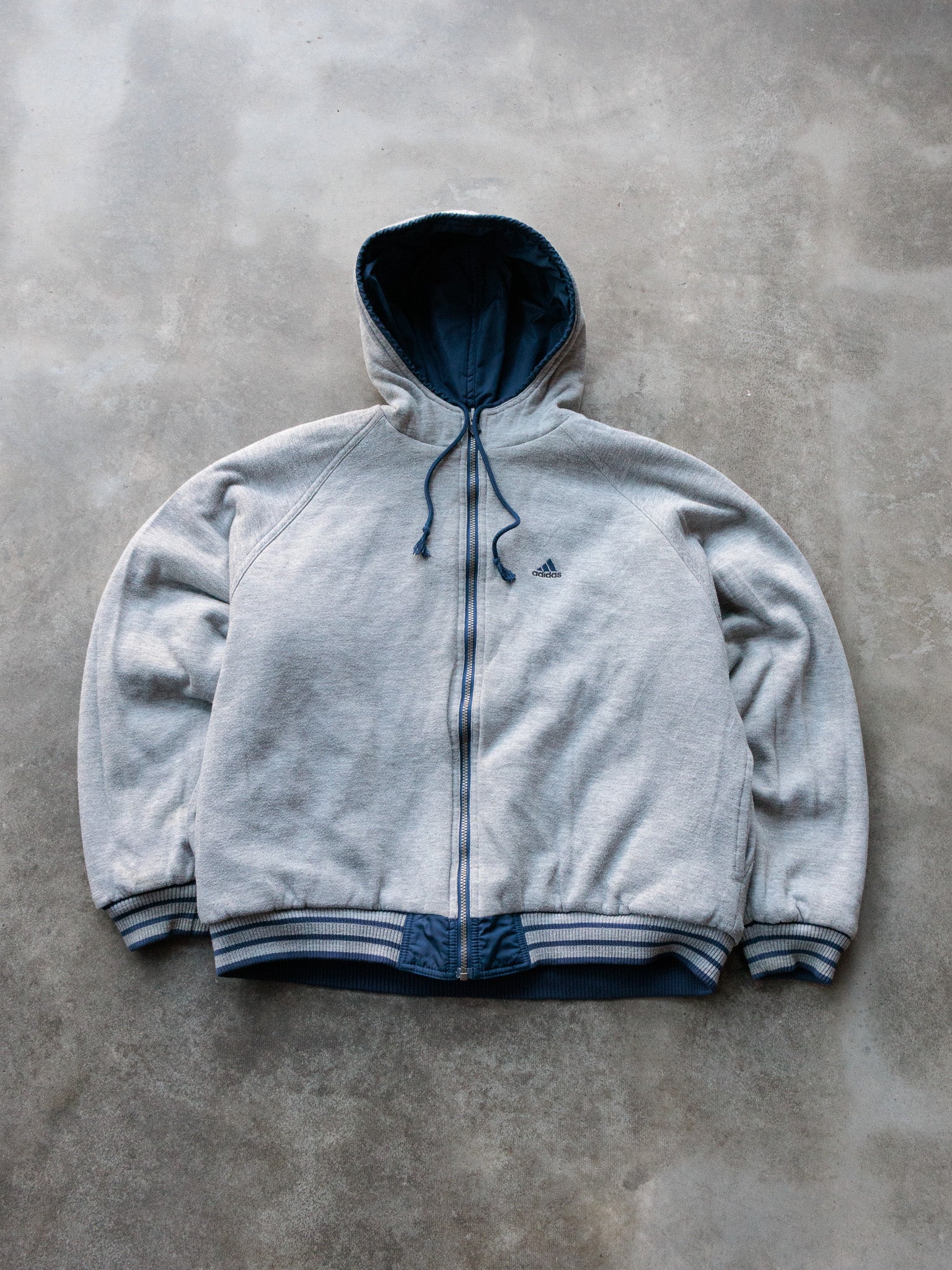 Vintage Navy & Grey Adidas Reversible Jacket (-)