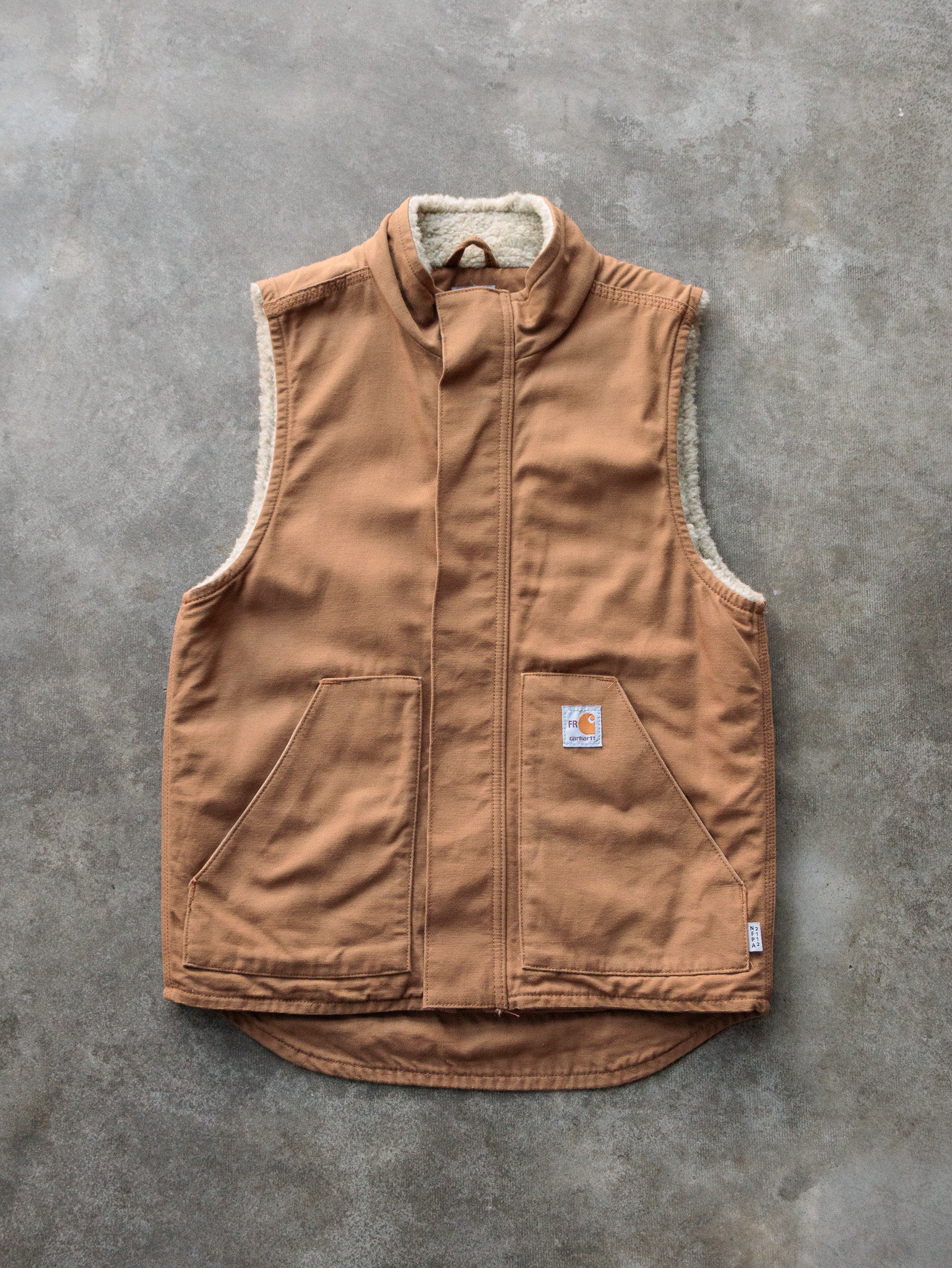 Vintage Brown Carhartt Sherpa Vest (S)