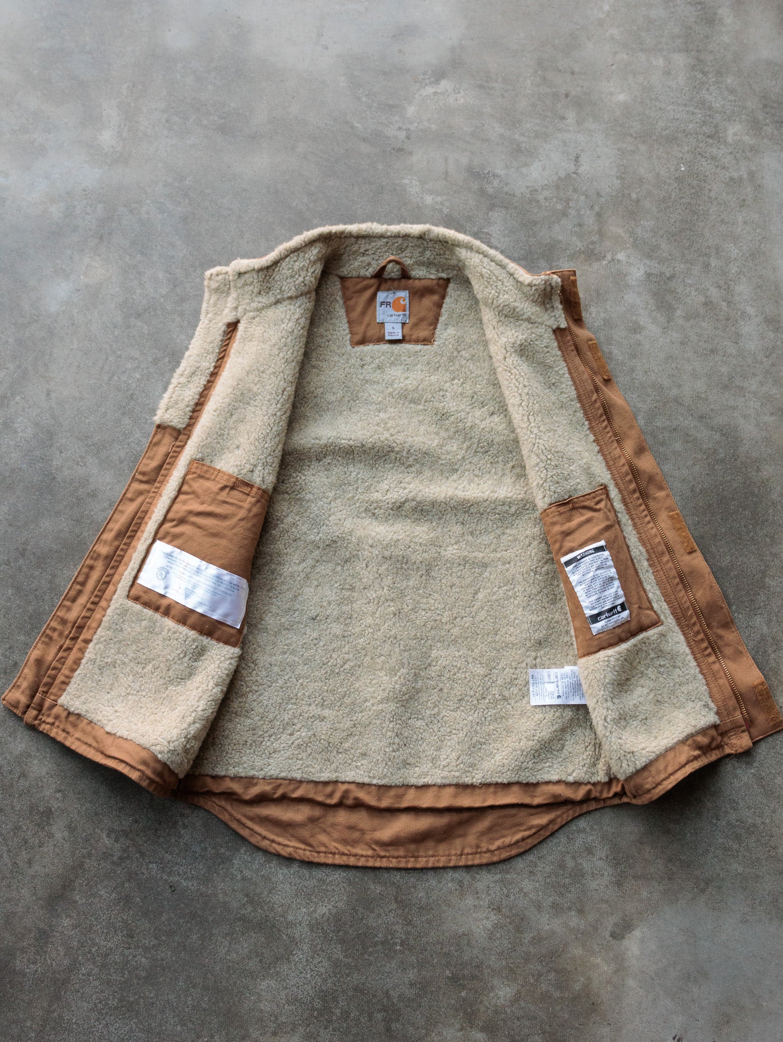 Vintage Brown Carhartt Sherpa Vest (S)
