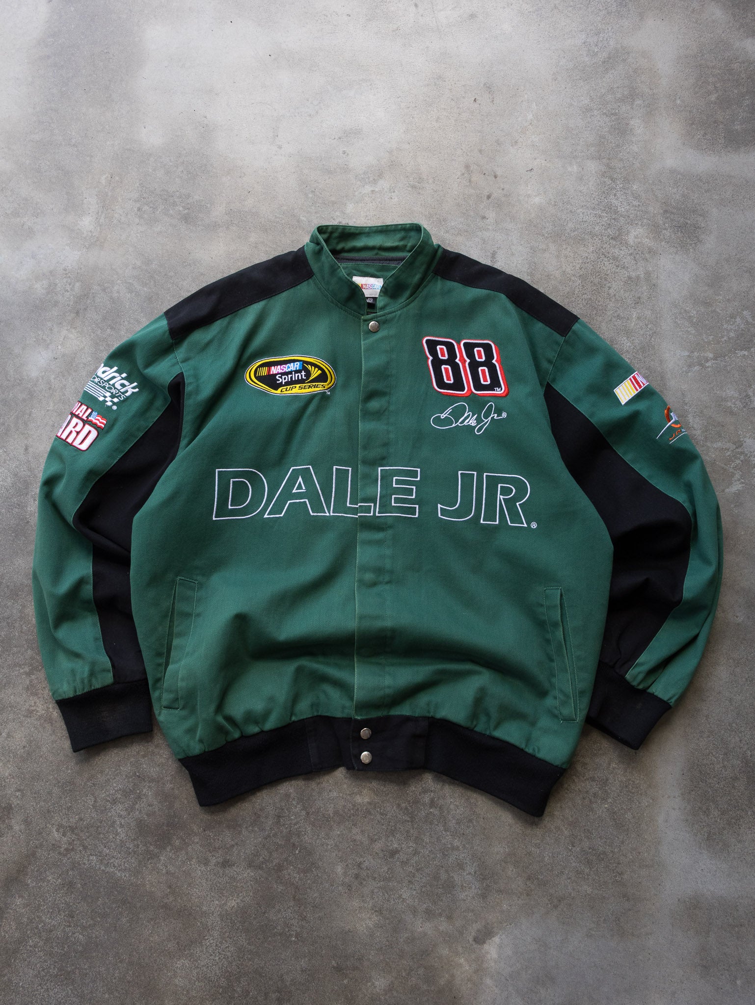 Vintage Green Dale Jr. AMP Energy NASCAR Jacket (L)