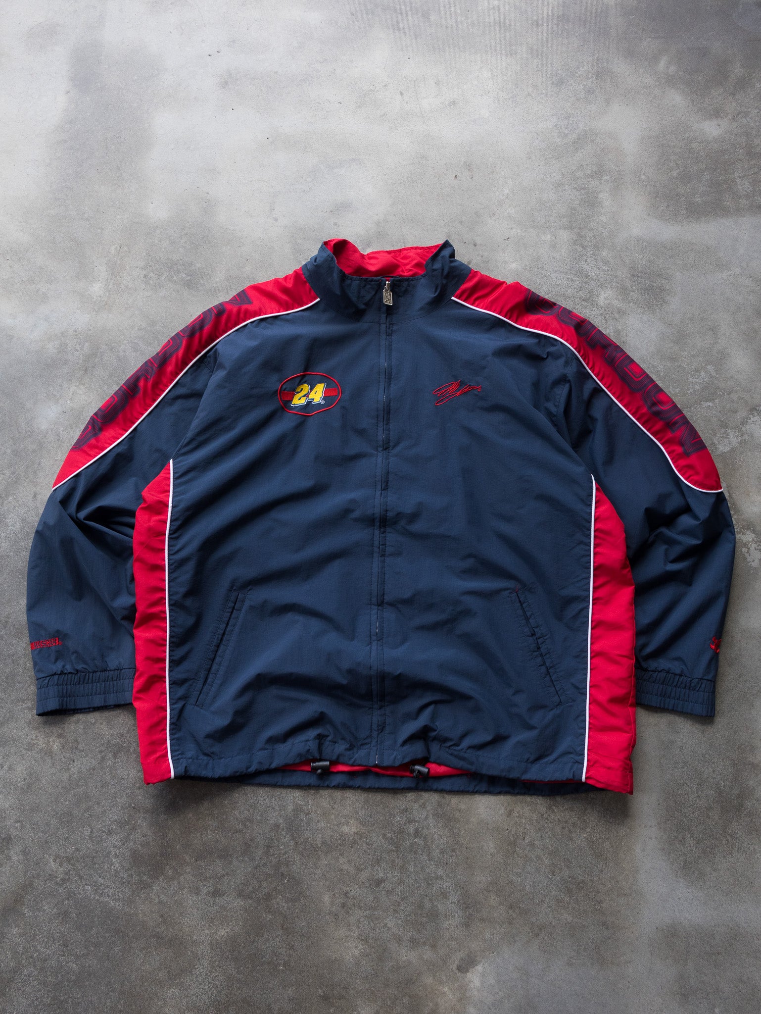 Vintage Navy & Red Jeff Gordon NASCAR Jacket (2XL)