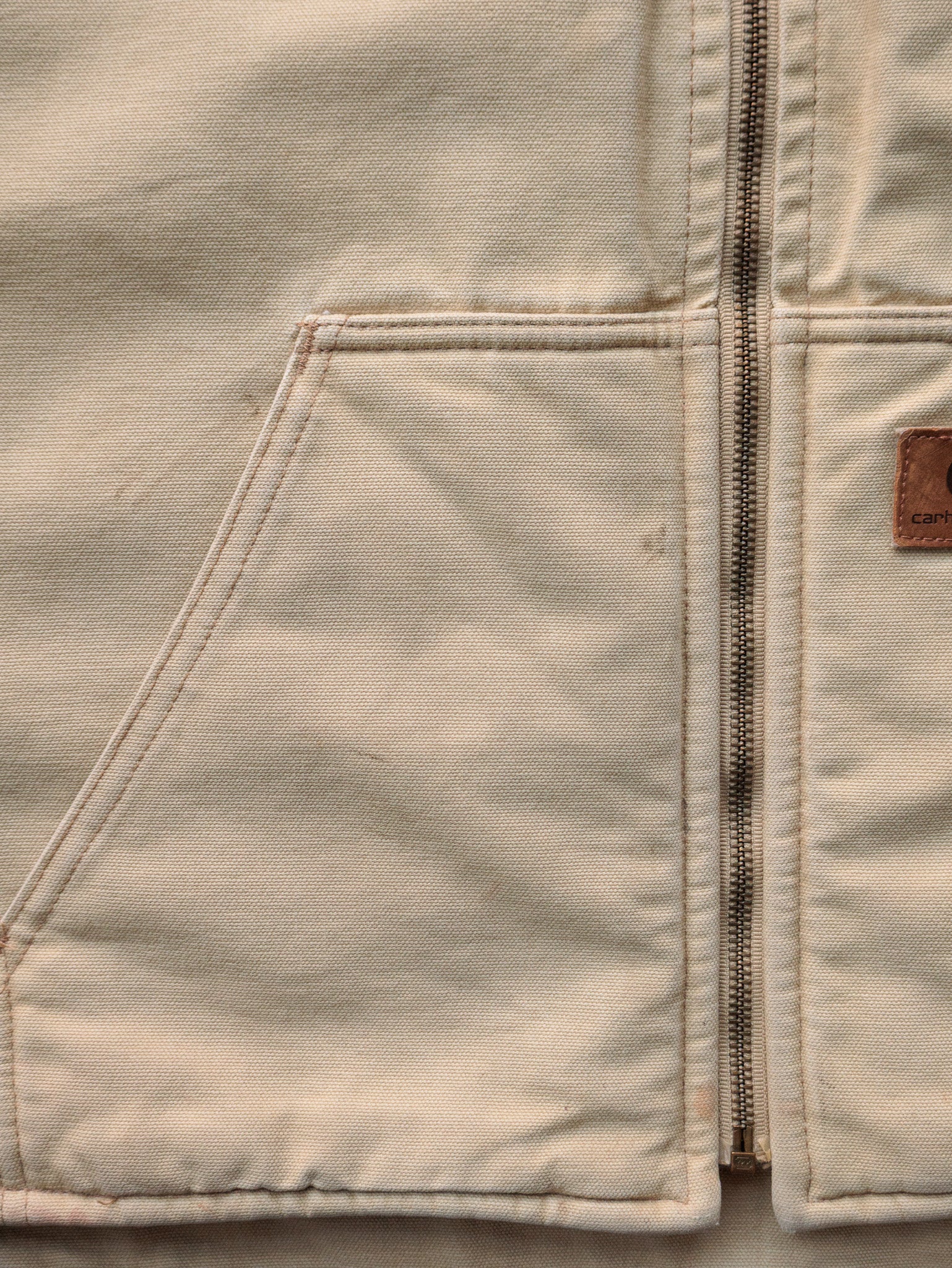 Vintage Beige Carhartt Sherpa-Lined Vest (L)
