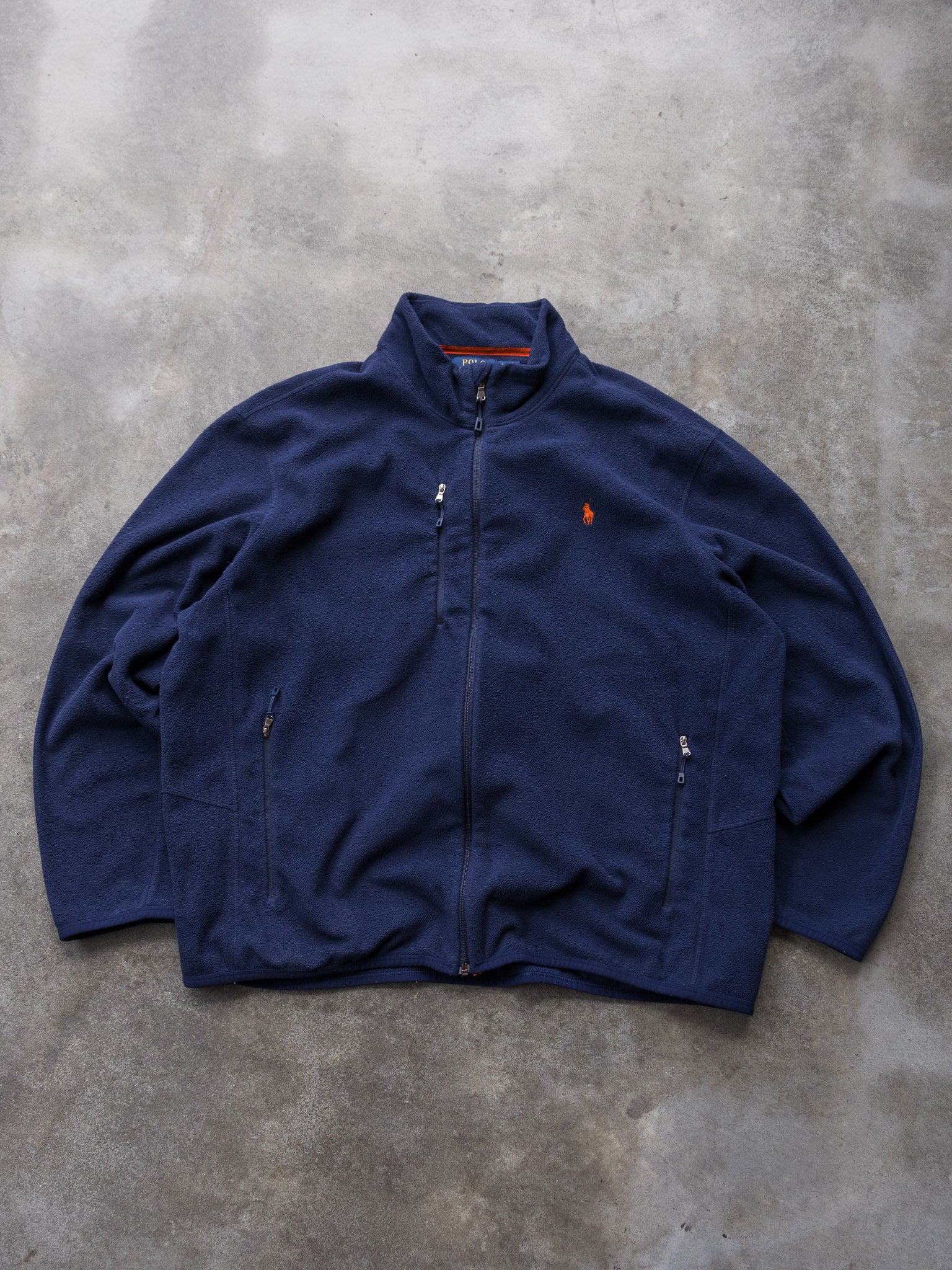 Vintage Navy Polo Ralph Lauren Performance Fleece Jacket (2XL)