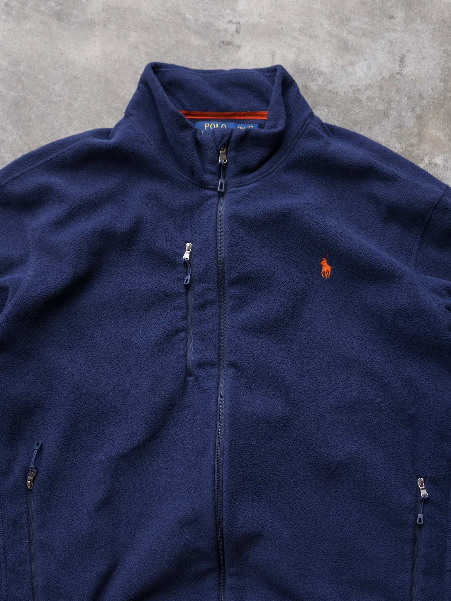 Vintage Navy Polo Ralph Lauren Performance Fleece Jacket (2XL)
