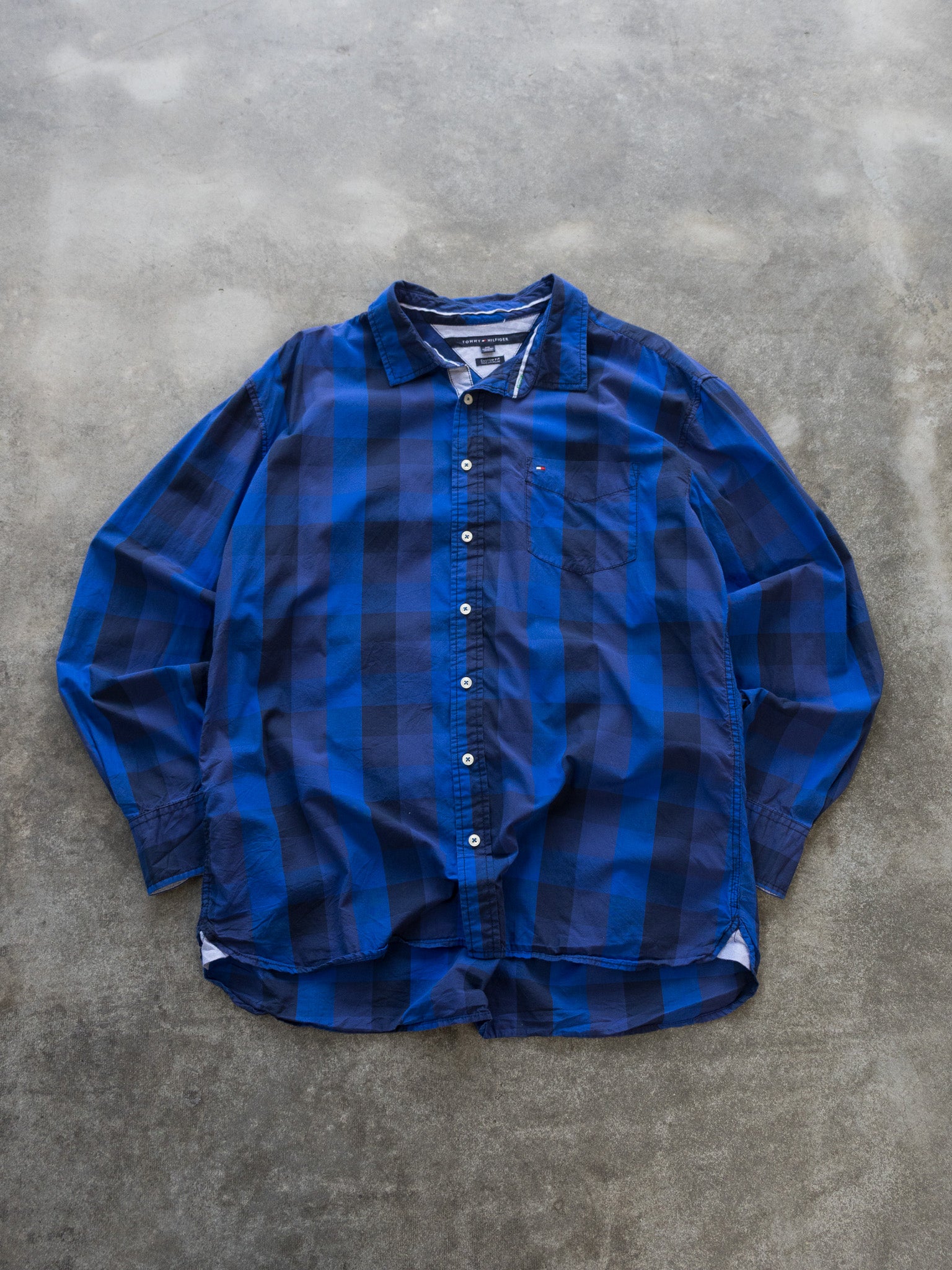 Vintage Blue Tommy Hilfiger Check Shirt (2XL)
