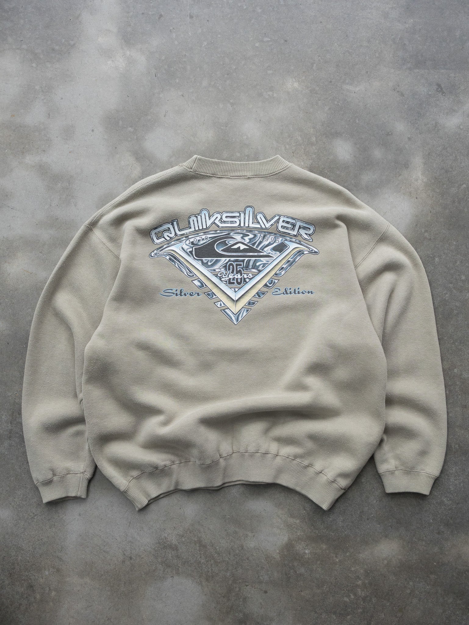 Vintage Stone Beige Quiksilver Sweatshirt (XL)