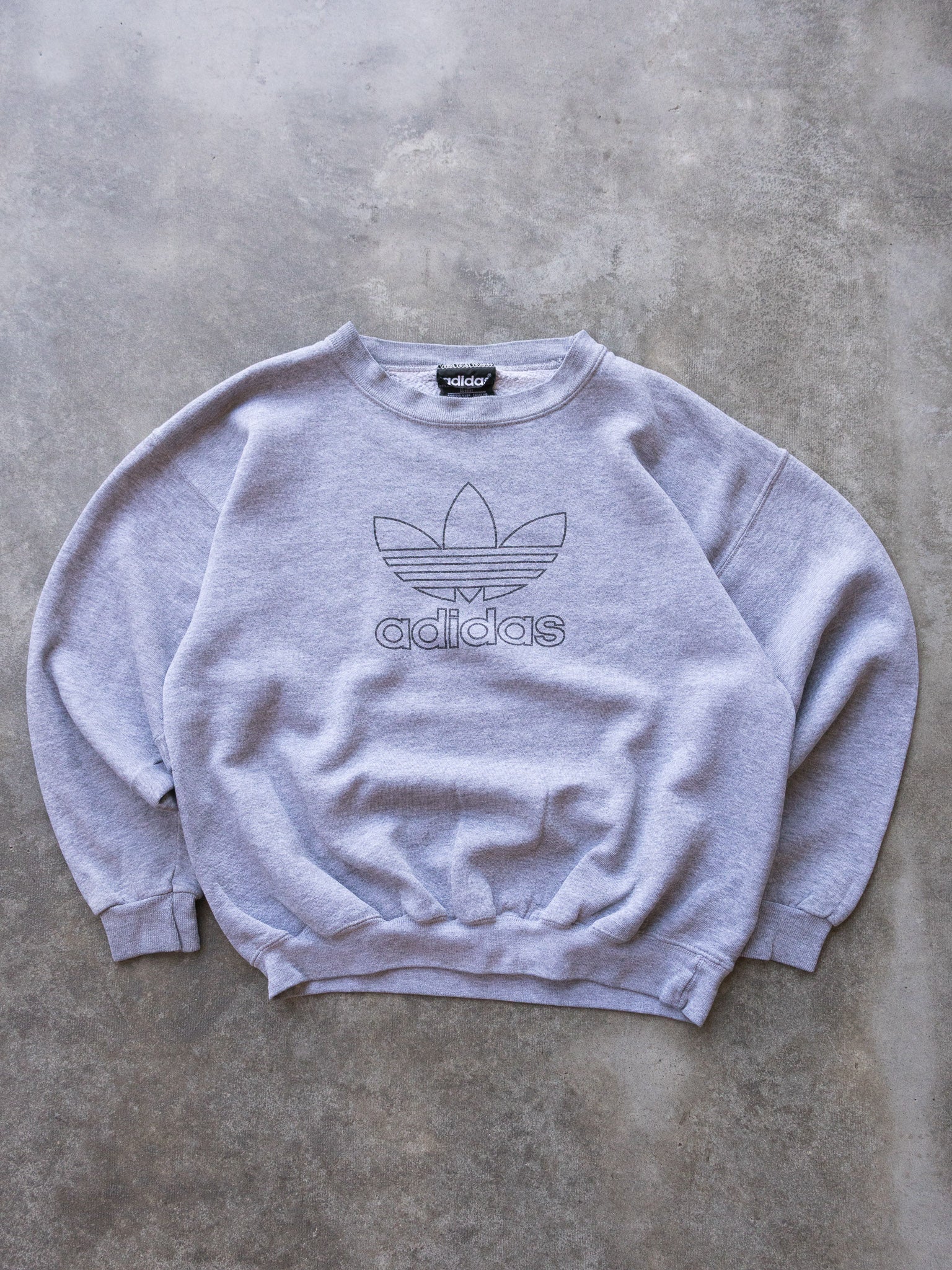 Vintage 90s Grey Adidas Trefoil Sweatshirt (M)
