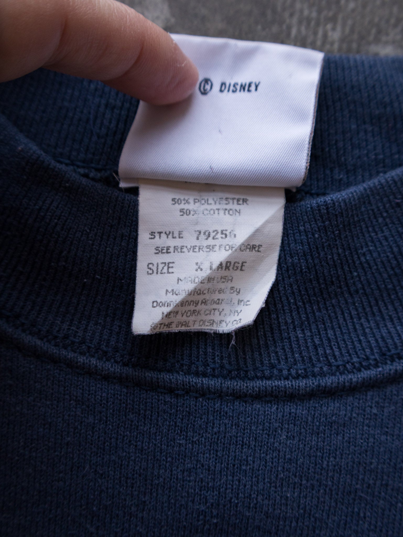 Vintage 90s Navy Mickey Spell Out Sweatshirt (XL)