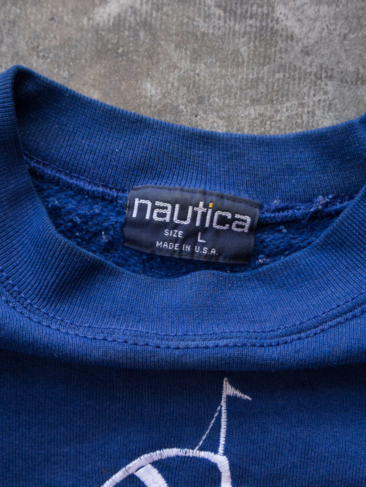 Vintage Blue Nautica Embroidered Sweatshirt (L)