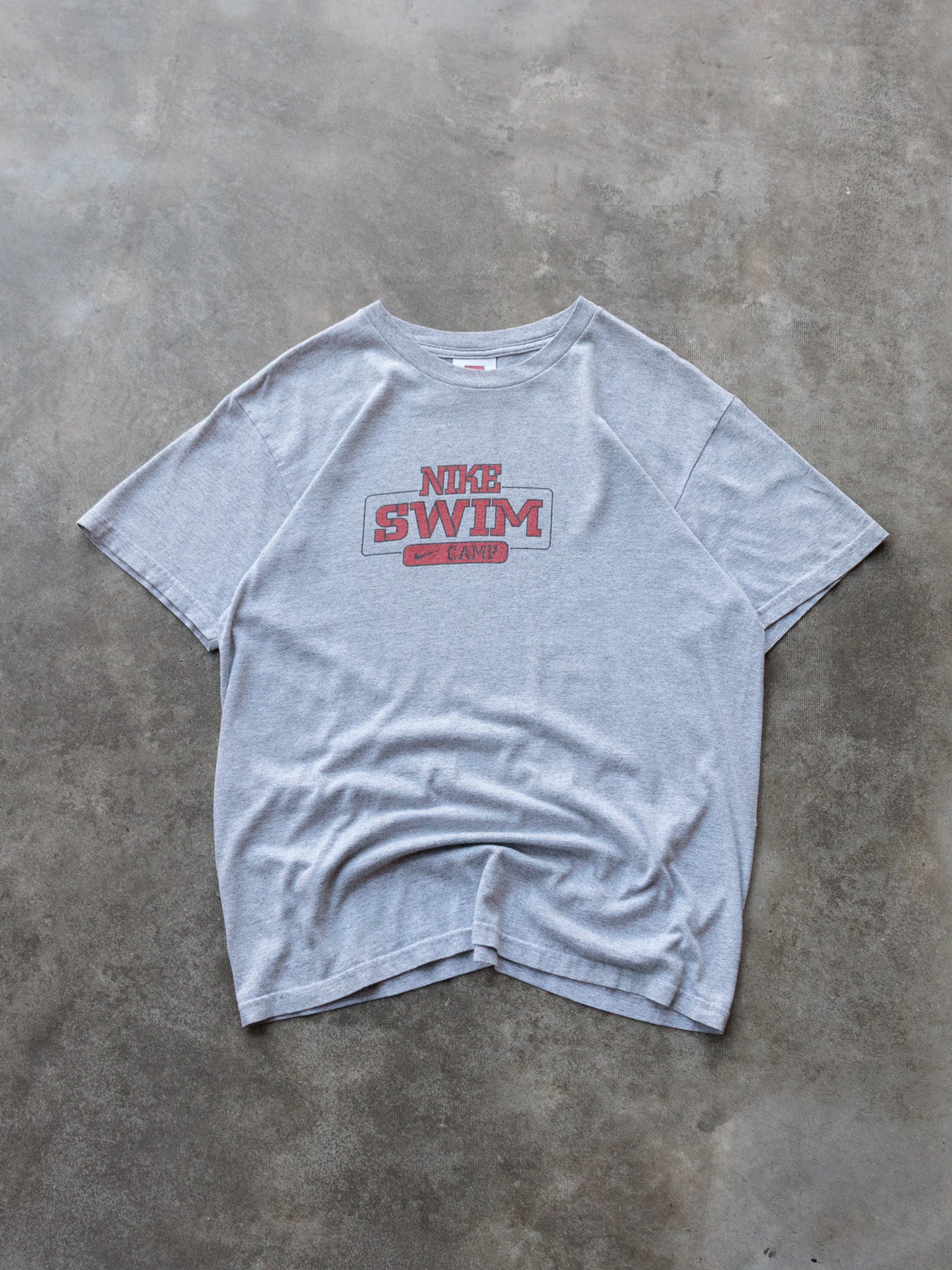 Vintage 00s Grey Nike Swim Camp Tee (S)