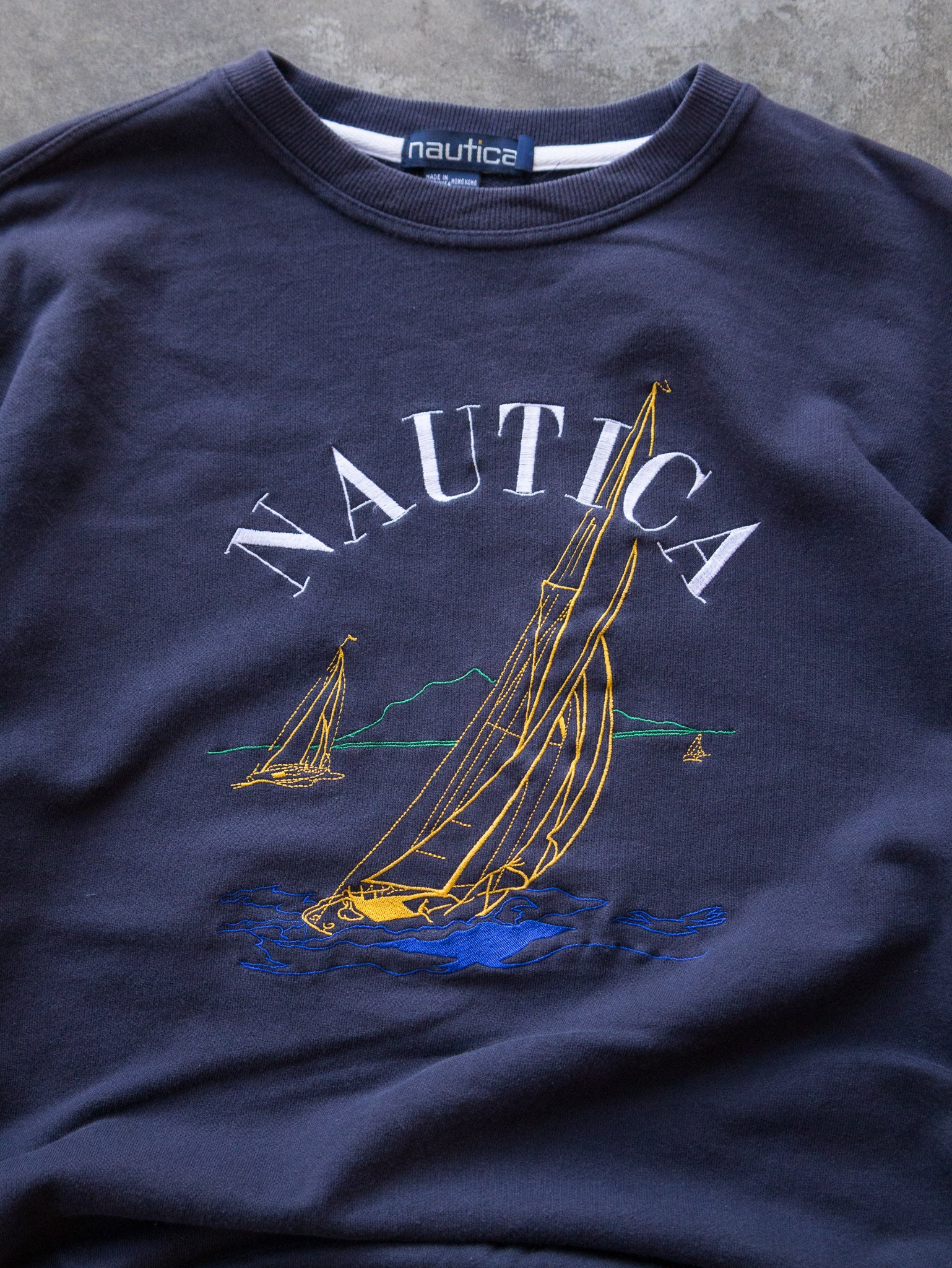 Vintage Navy Nautica Embroidered Sweatshirt (L)