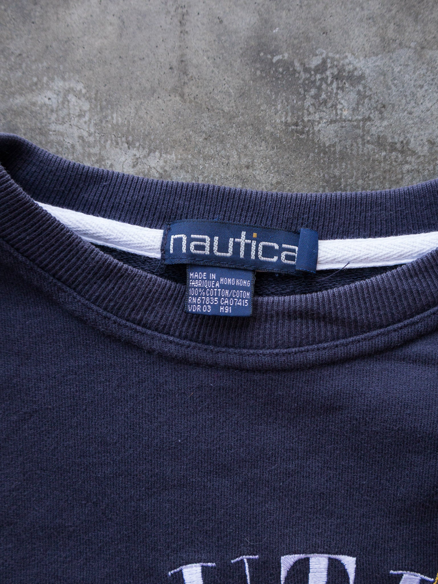 Vintage Navy Nautica Embroidered Sweatshirt (L)