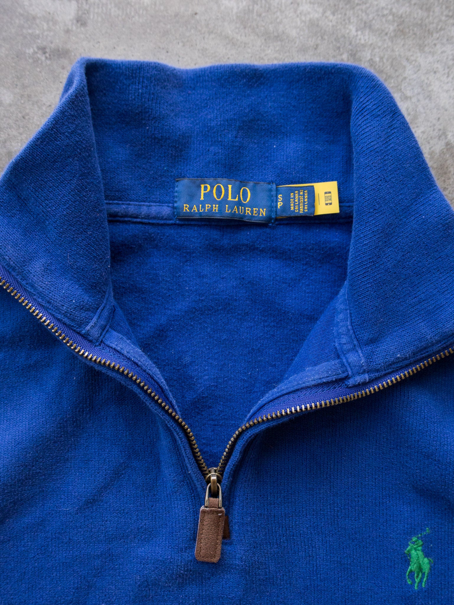 Vintage Royal Blue Polo Ralph Lauren Quarter Zip Sweatshirt (S)