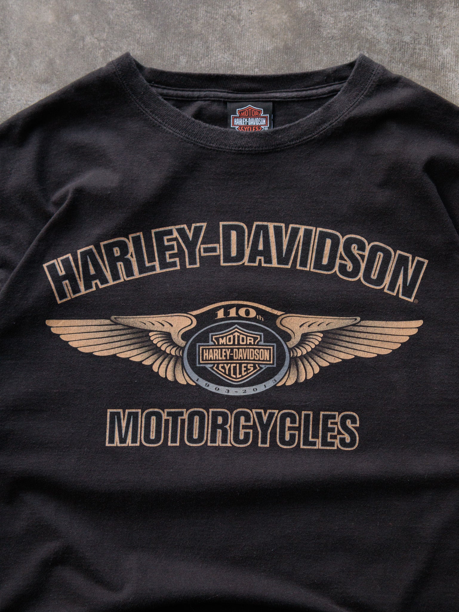 Vintage 2013 Black Harley-Davidson Valparaiso Indiana Tee (L)